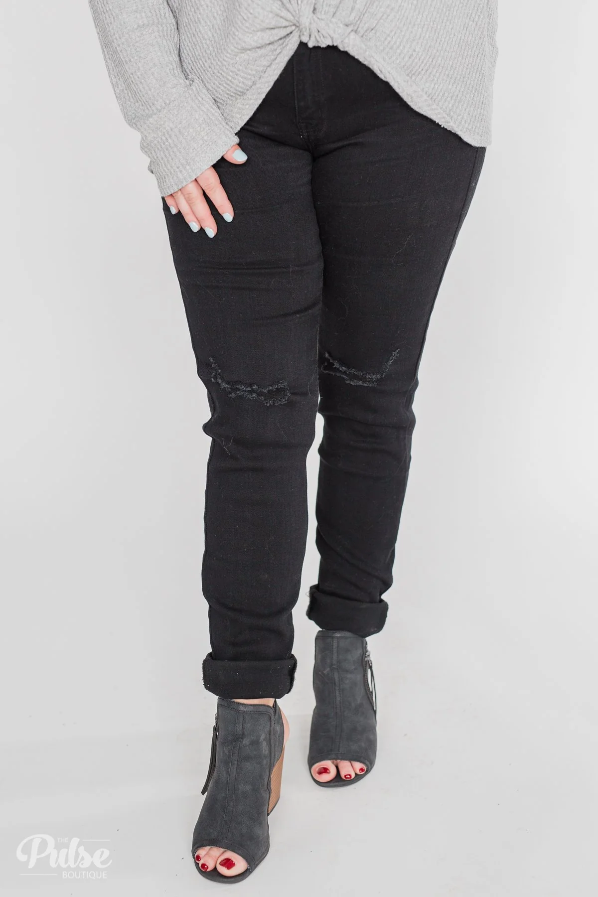 KanCan Rylee Jeans - Black Distressed - Image 7