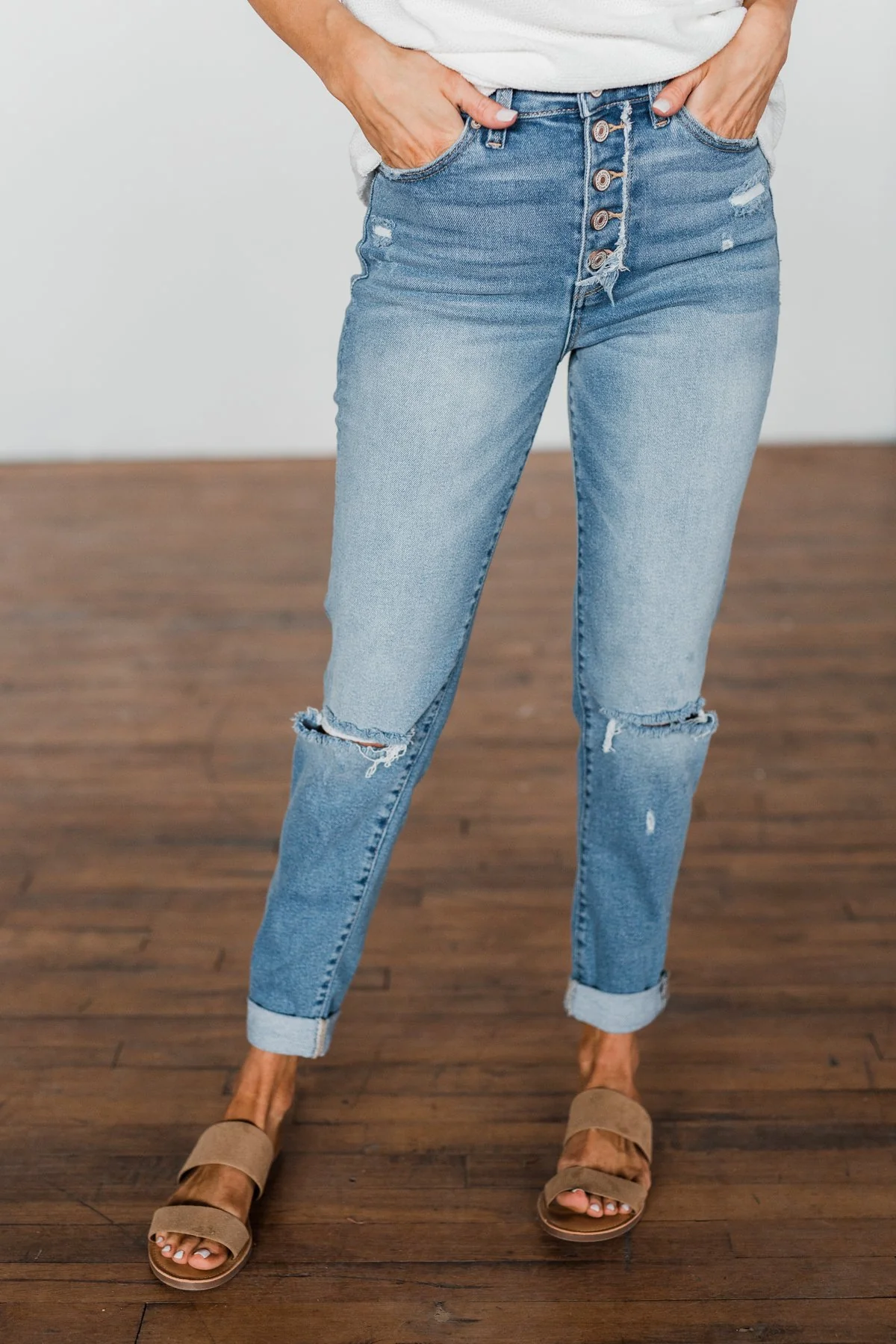 KanCan Boyfriend Jeans- Christina Wash - Image 3