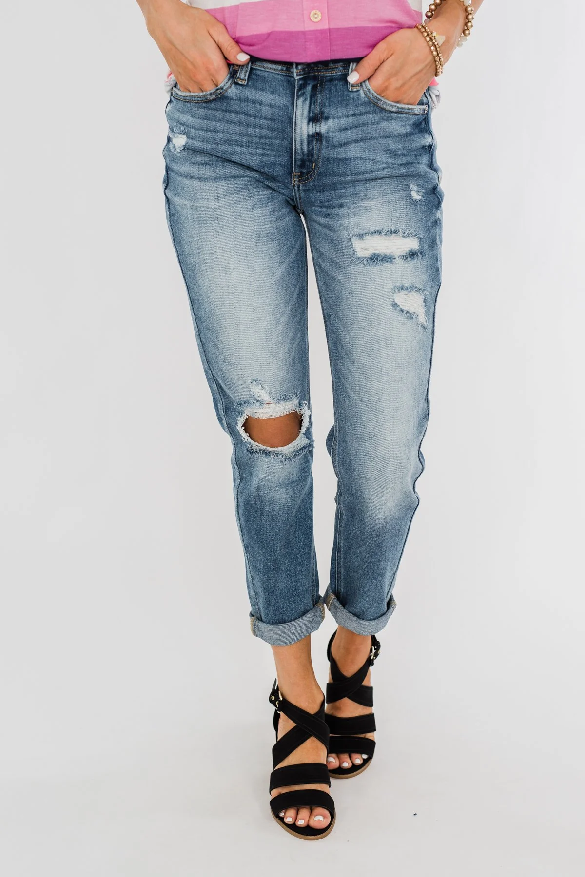 KanCan Boyfriend Jeans- Jessie Wash