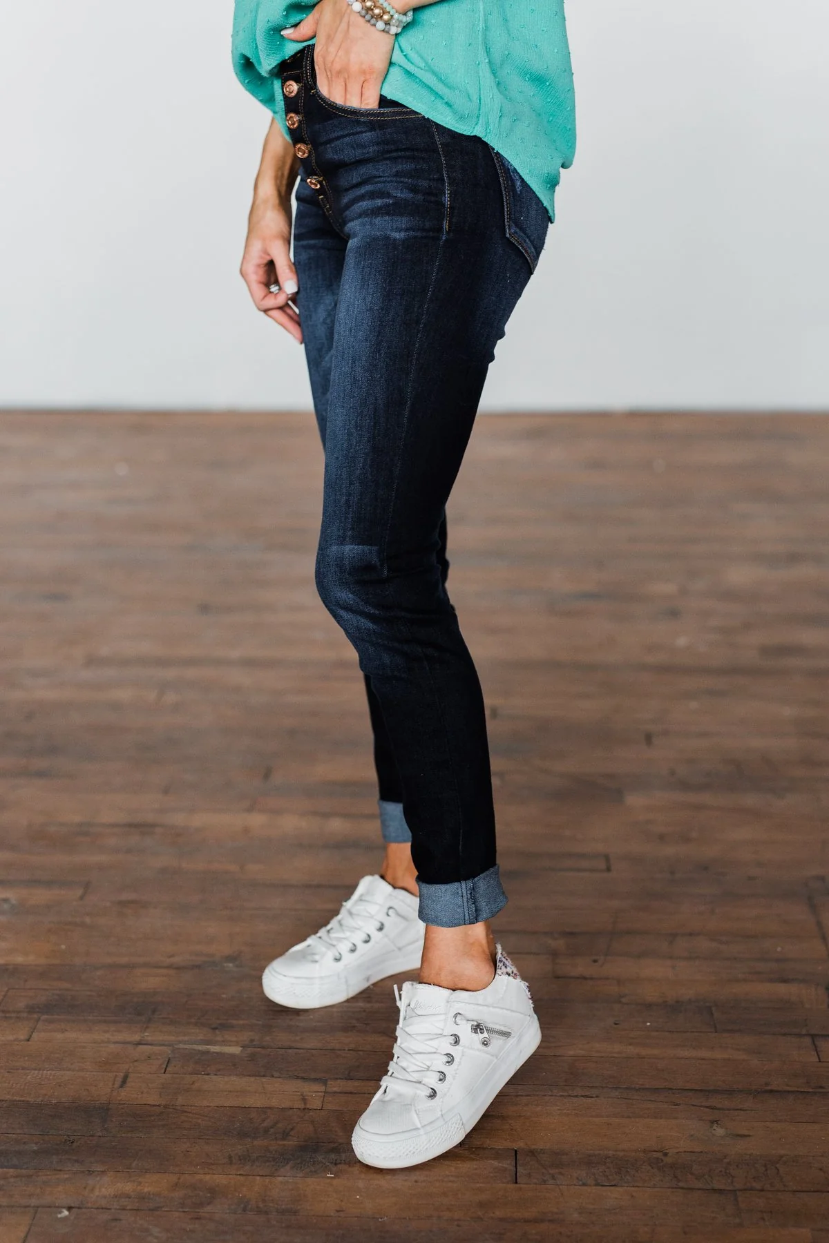KanCan Button Fly Jeans- Dark Hope Wash - Image 12