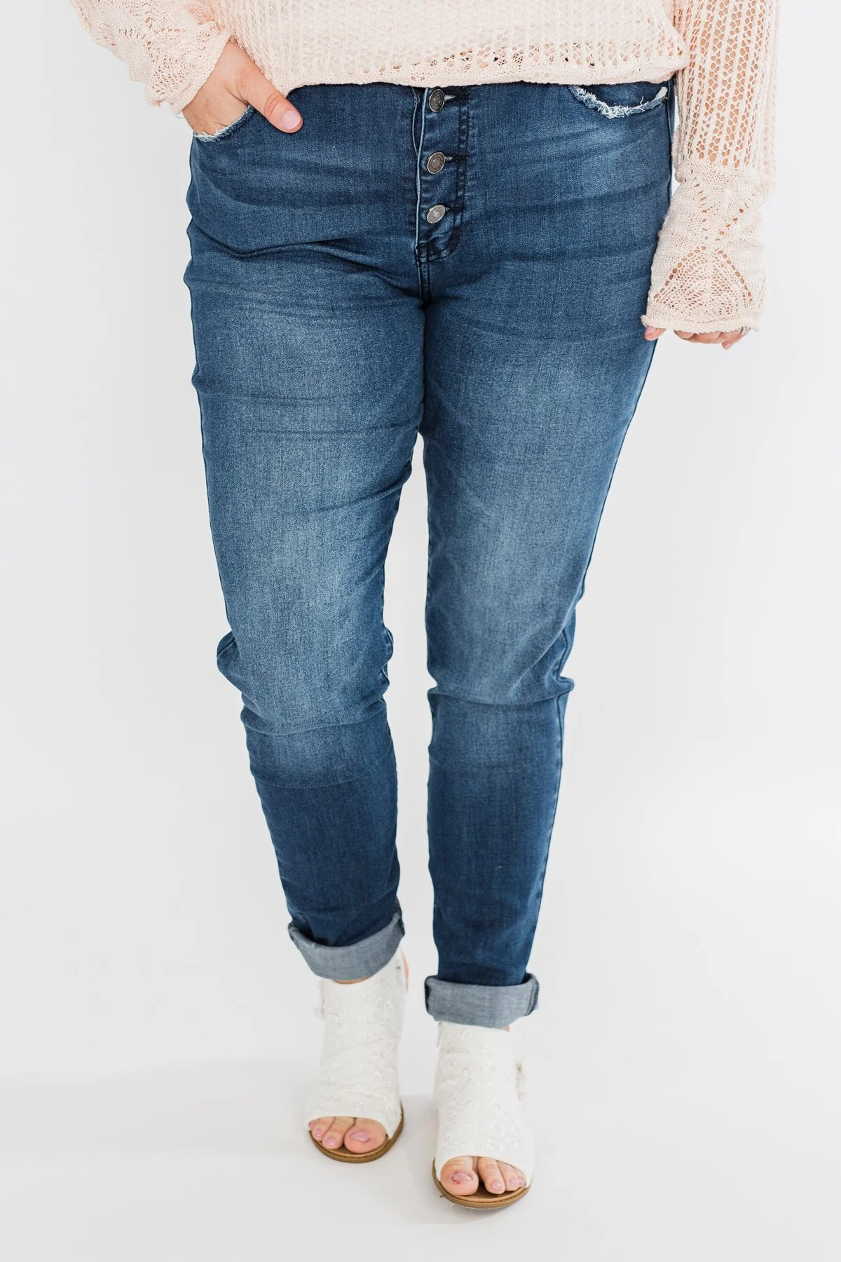 KanCan Button Fly Jeans- Kami Wash - Image 4