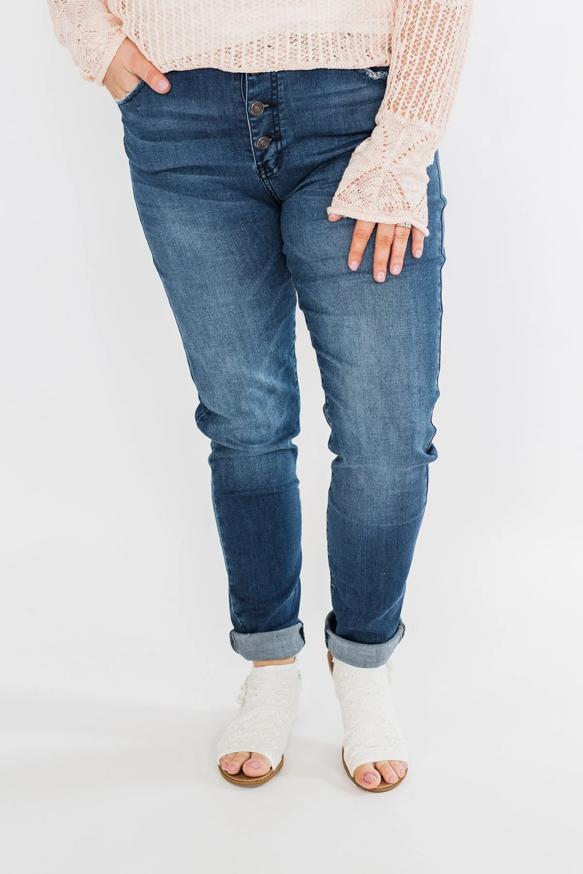 KanCan Button Fly Jeans- Kami Wash - Image 8