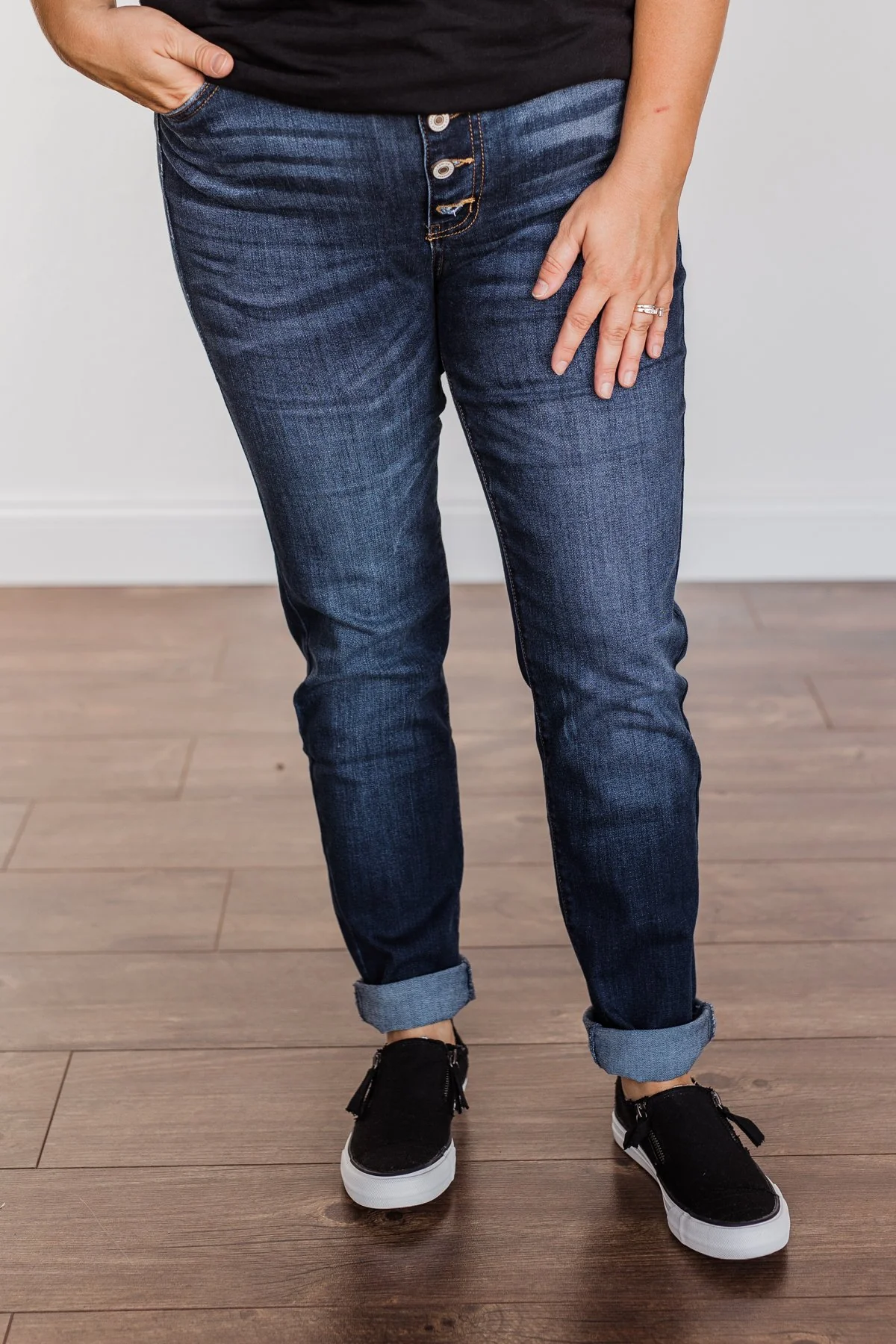 KanCan Button Fly Jeans- Medium Hope Wash - Image 3