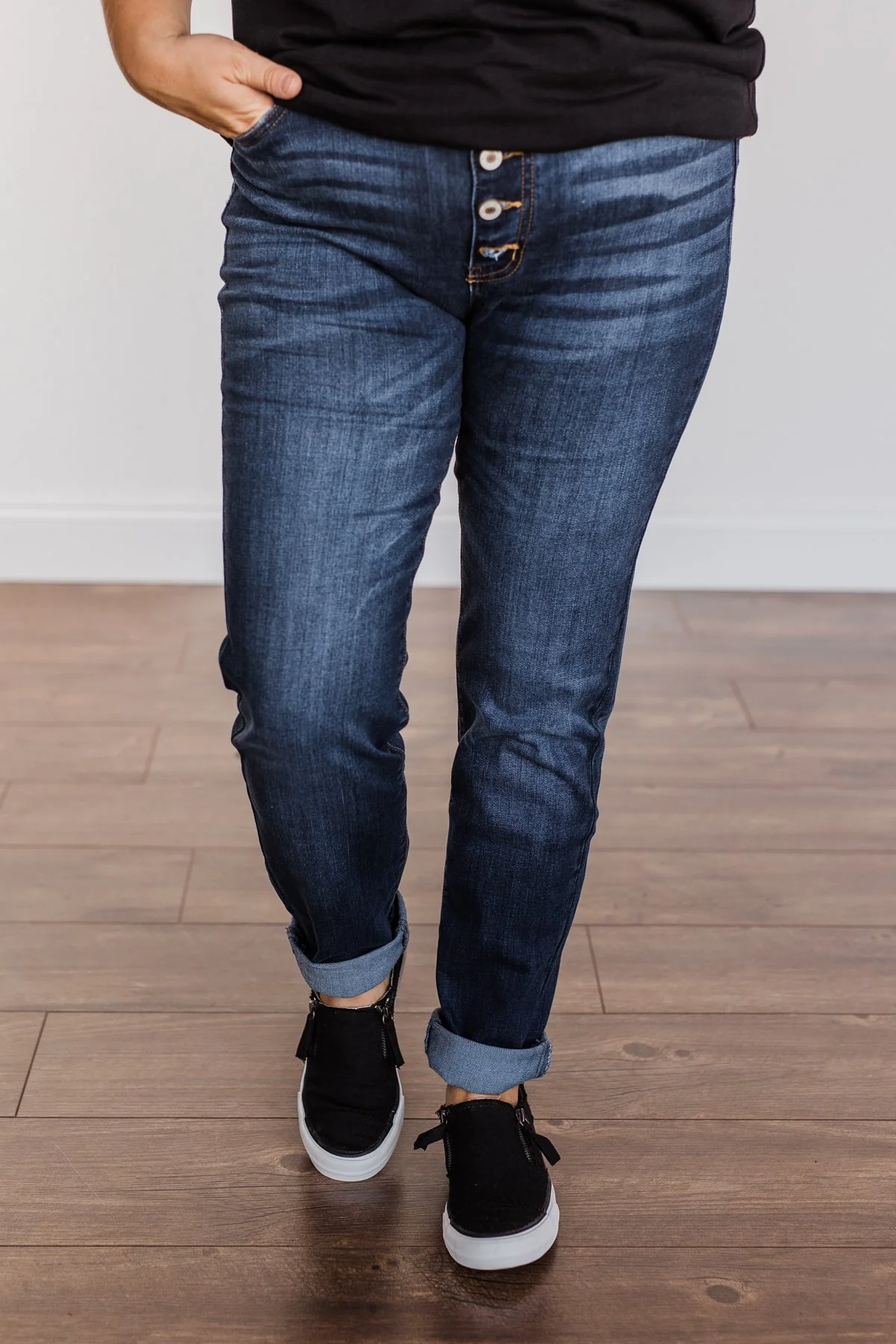 KanCan Button Fly Jeans- Medium Hope Wash - Image 4