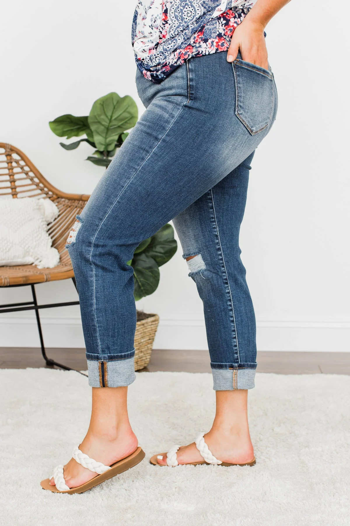 KanCan Button Fly Jeans- Rowan Wash - Image 7