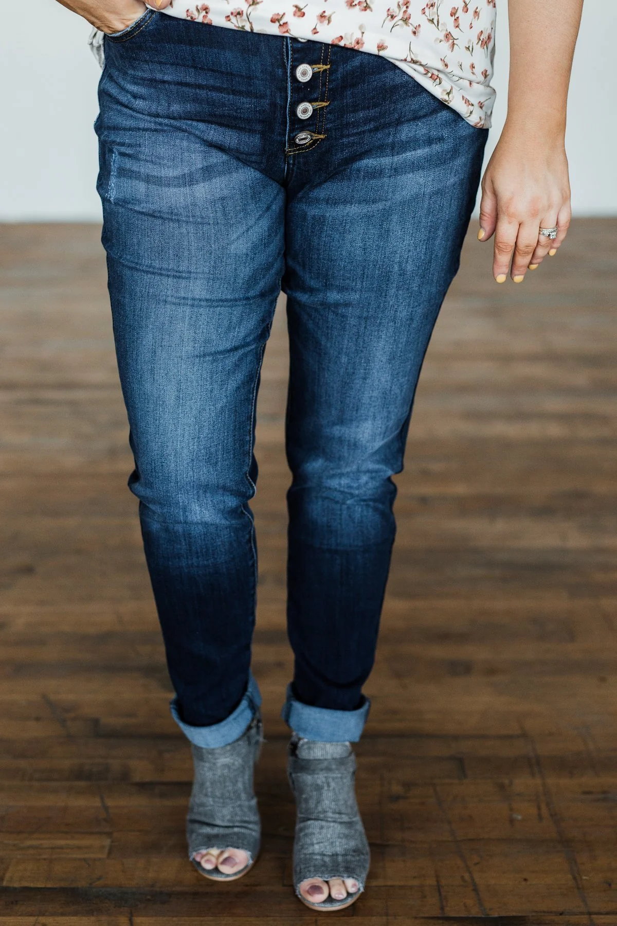 KanCan Button Fly Skinny Jeans- Rylie Wash - Image 2