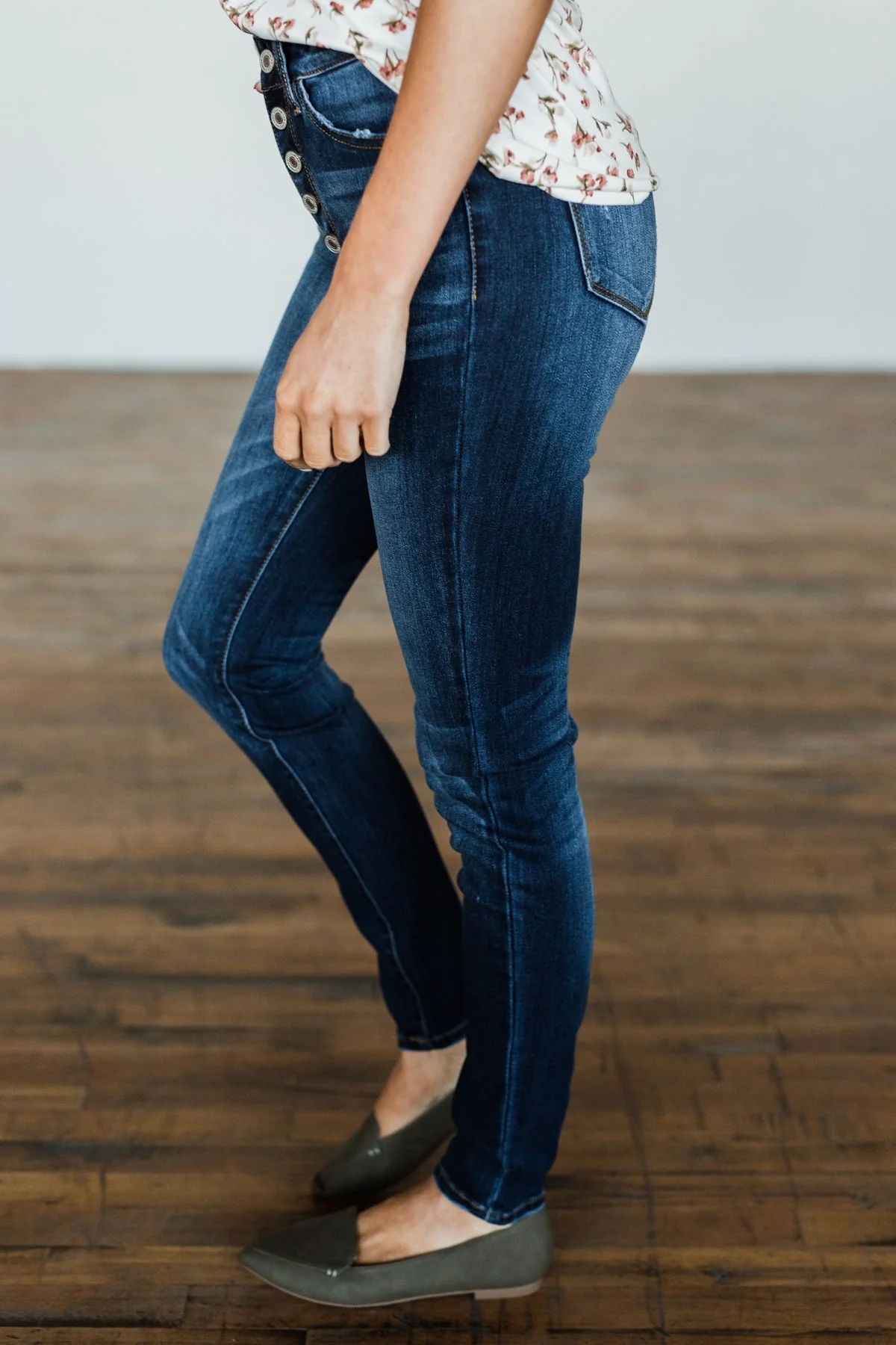 KanCan Button Fly Skinny Jeans- Rylie Wash - Image 7
