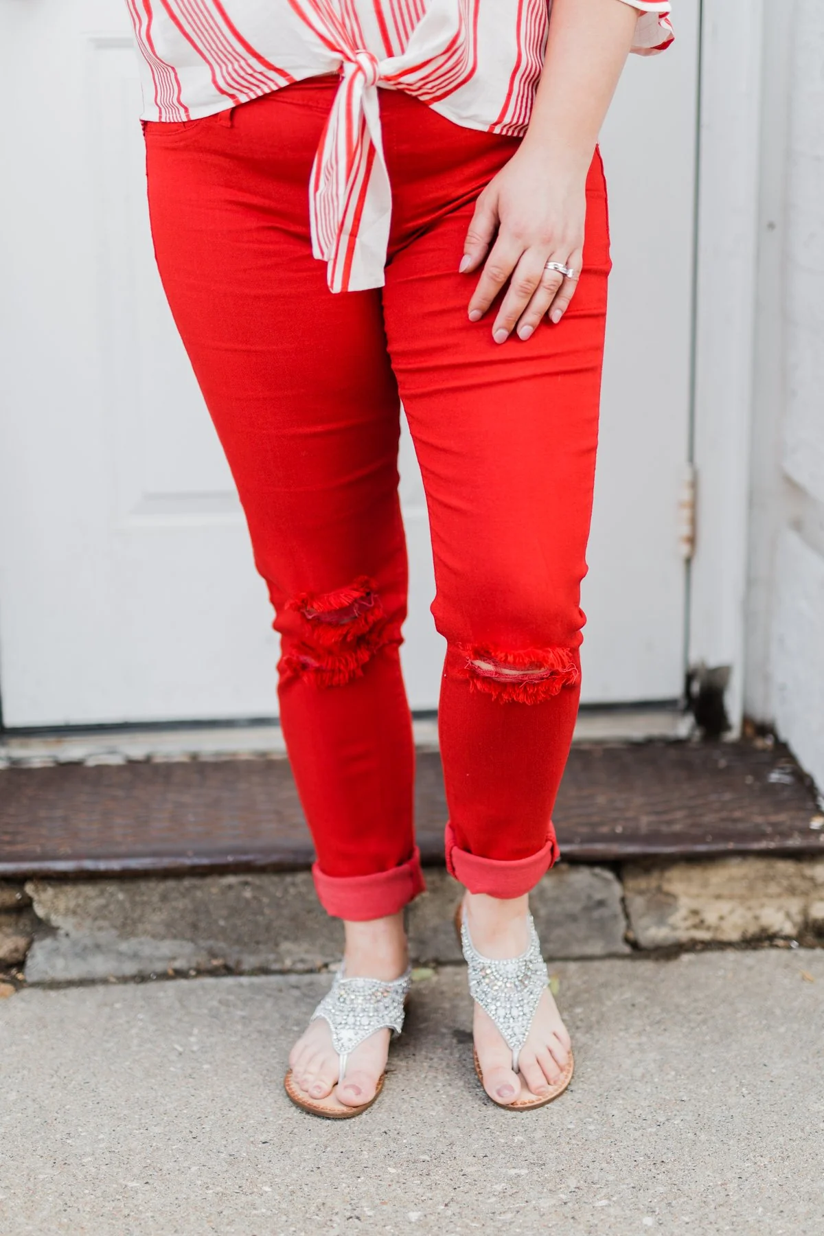 KanCan Colored Skinny Jeans- Scarlet Red - Image 3