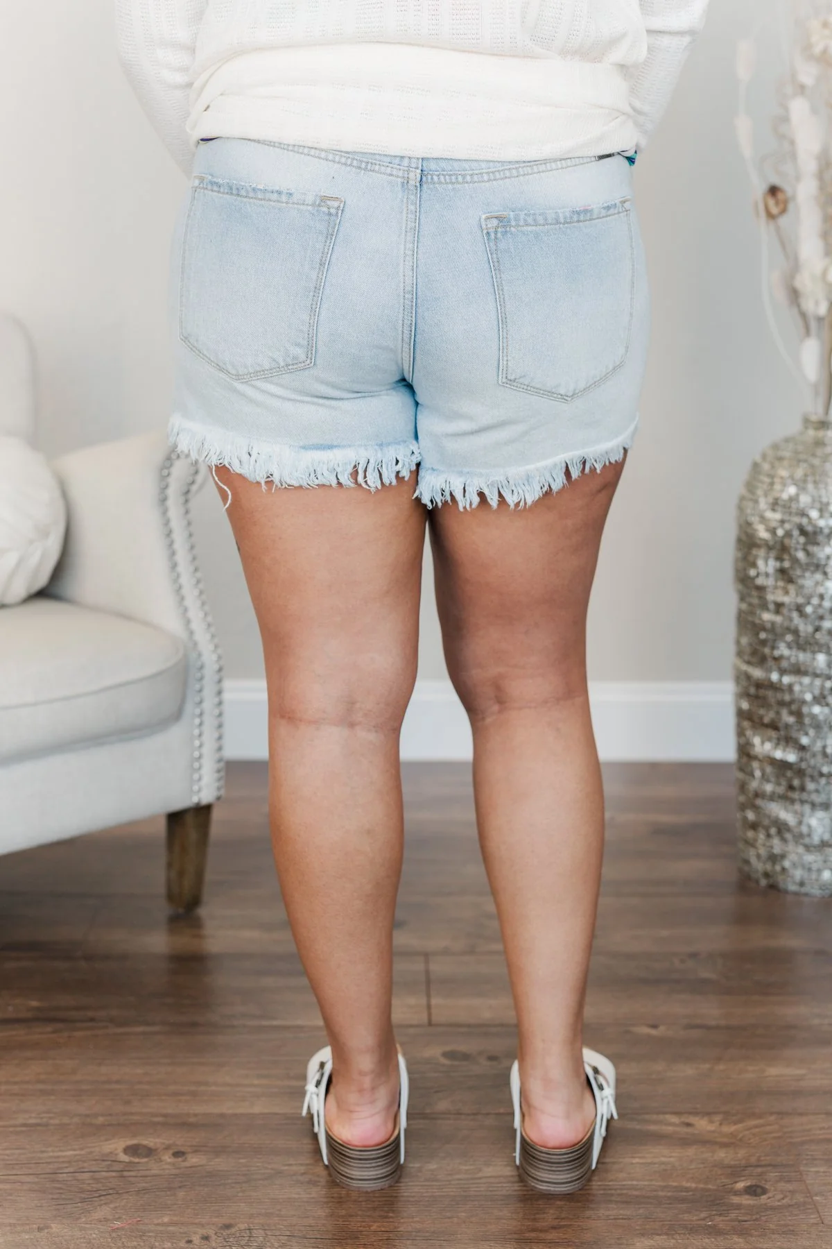 KanCan Multi-Color Thread Distressed Shorts- Lilliana Wash - Image 17