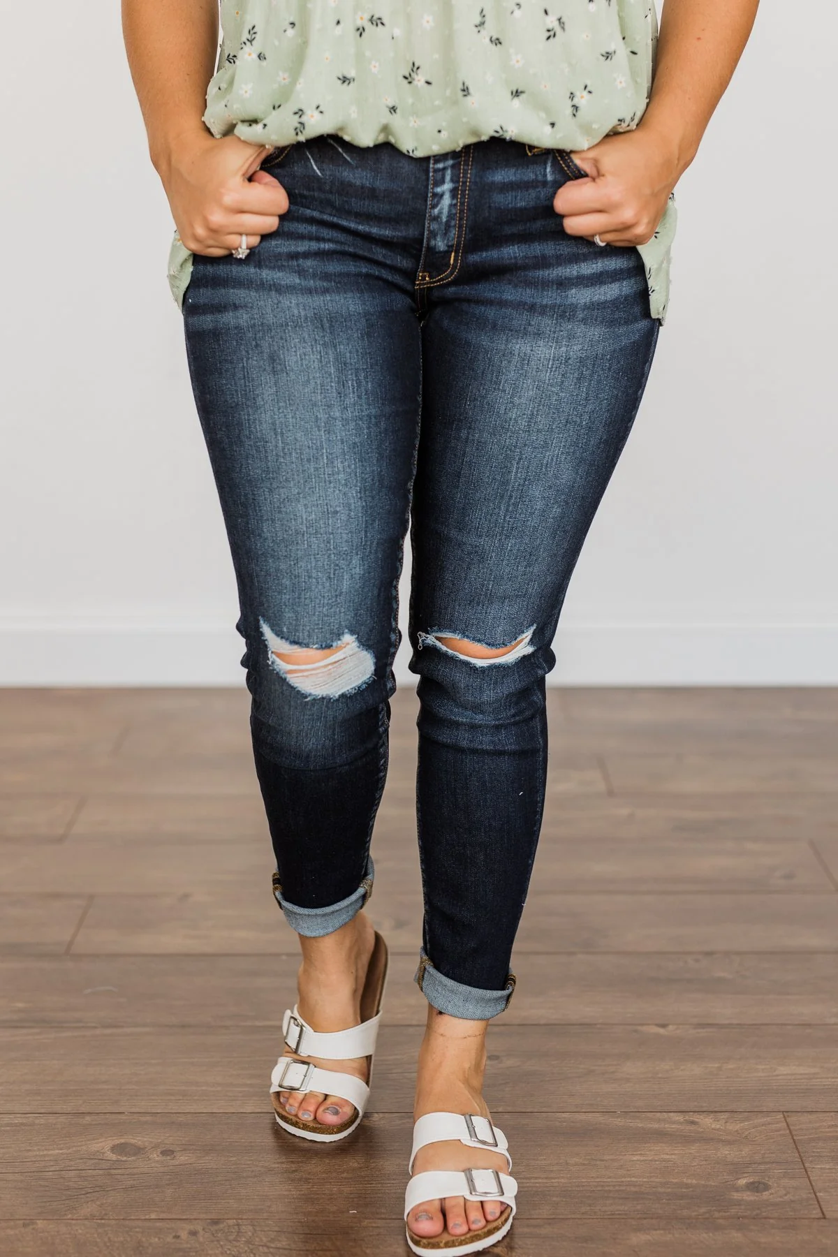 KanCan Distressed Skinny Jeans- Cheyenne Wash - Image 3