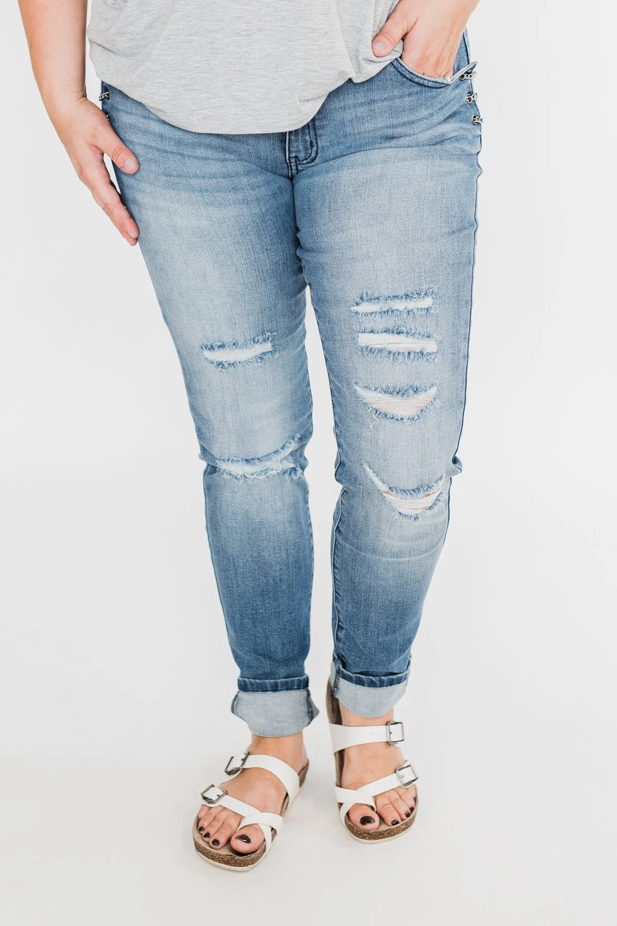 KanCan Distressed Skinny Jeans- Ellie Wash