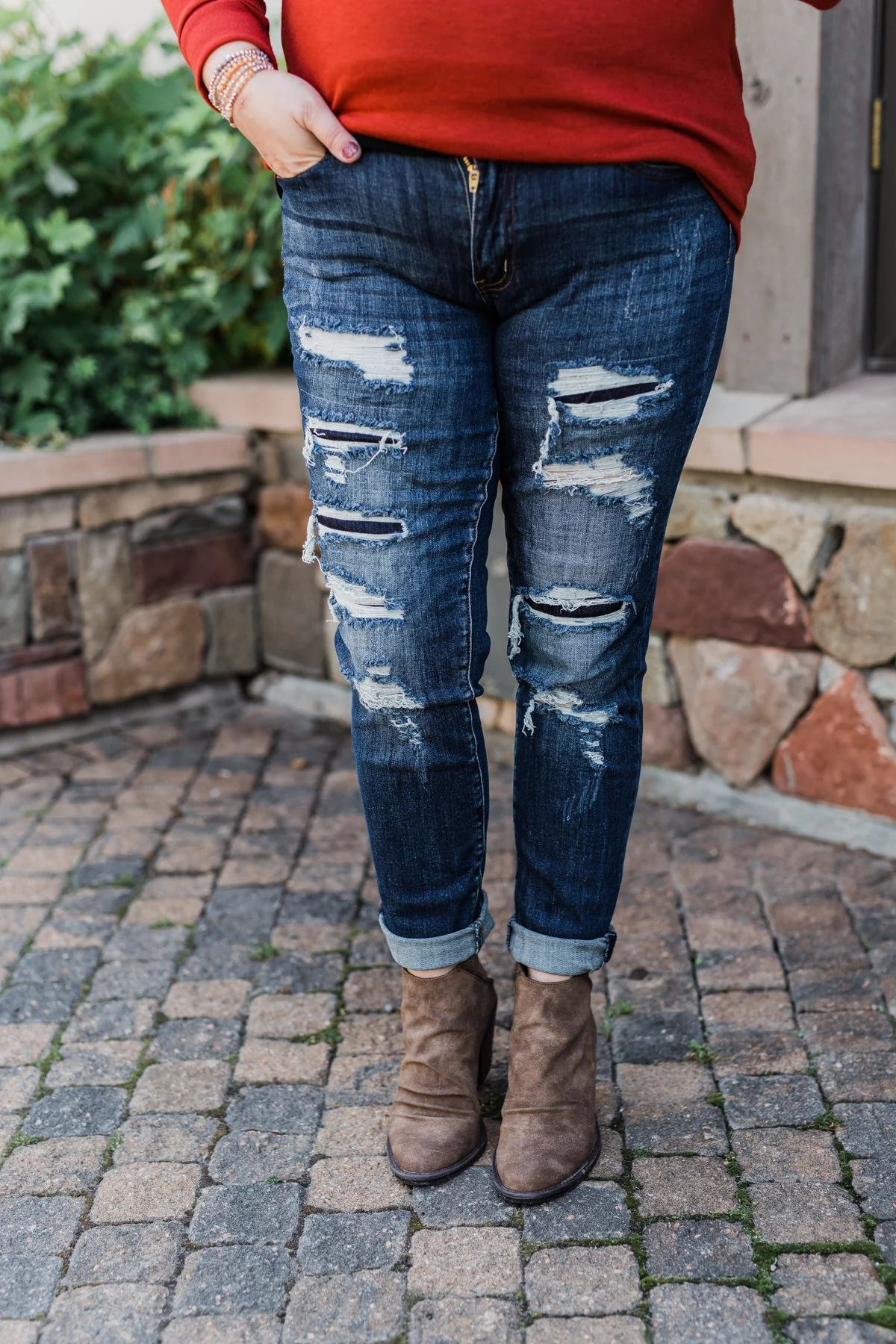 KanCan Distressed Skinny Jeans- Ember Wash - Image 5