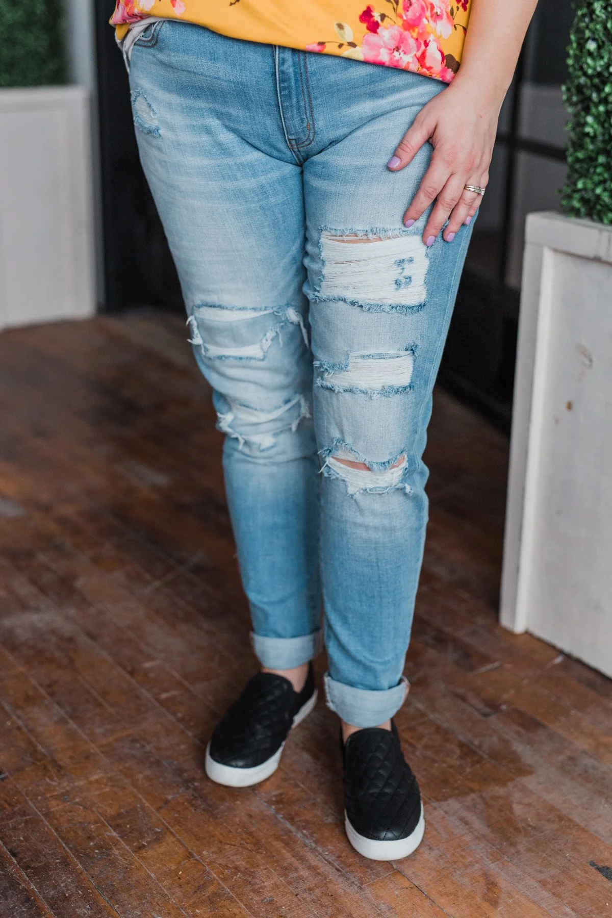 KanCan Distressed Skinny Jeans- Rosalie Wash - Image 7