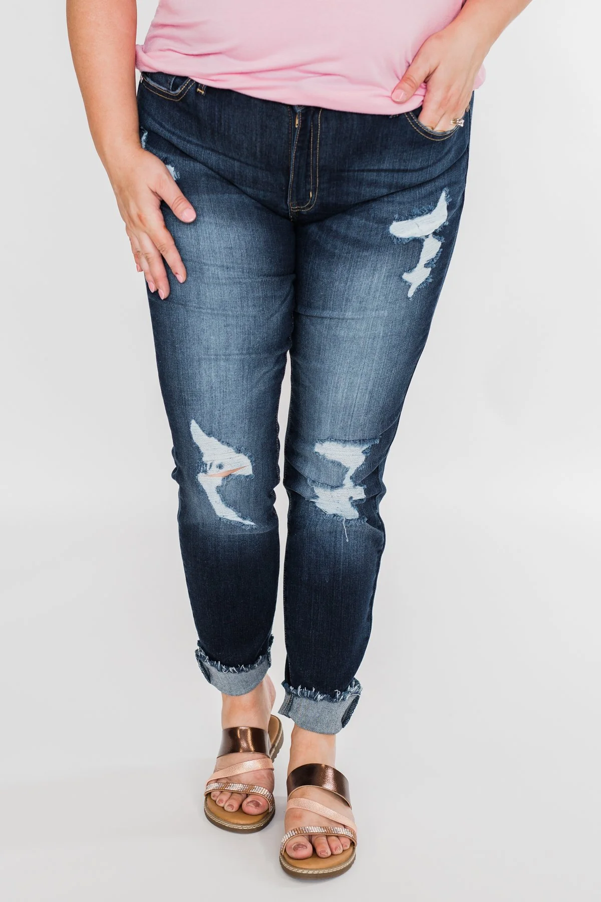 KanCan Distressed Skinny Jeans- Susie Wash - Image 6