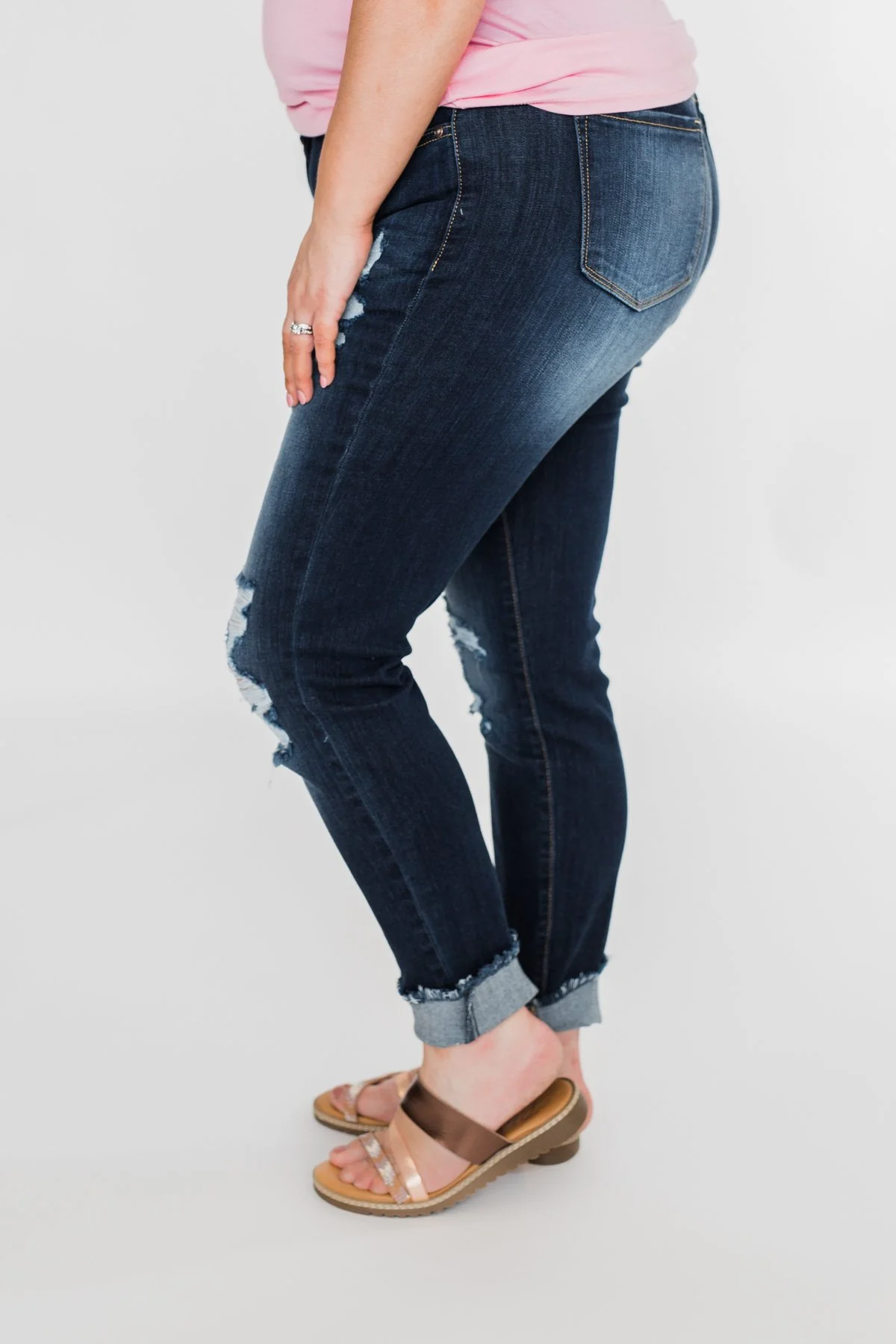 KanCan Distressed Skinny Jeans- Susie Wash - Image 8