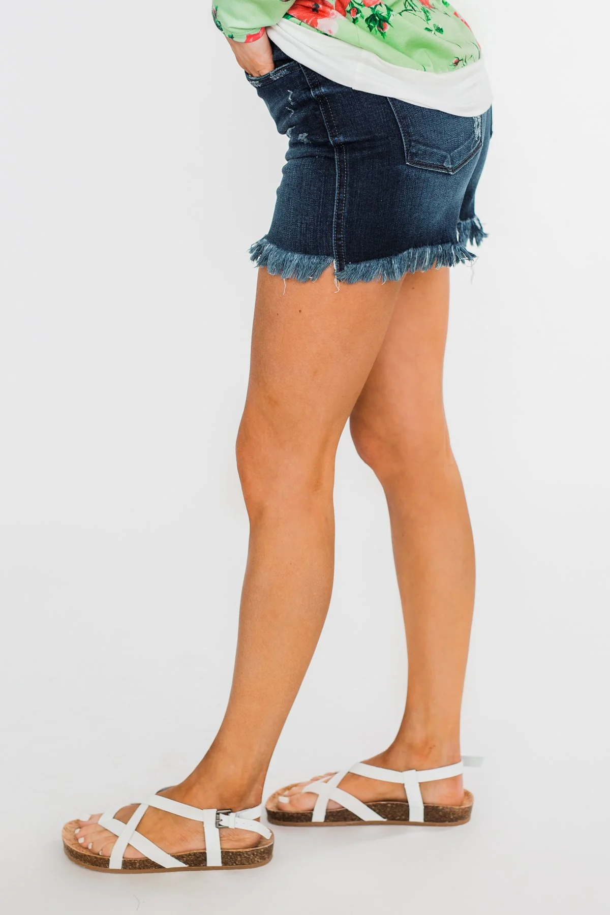 KanCan Frayed Hem Shorts- Shelby Wash - Image 4