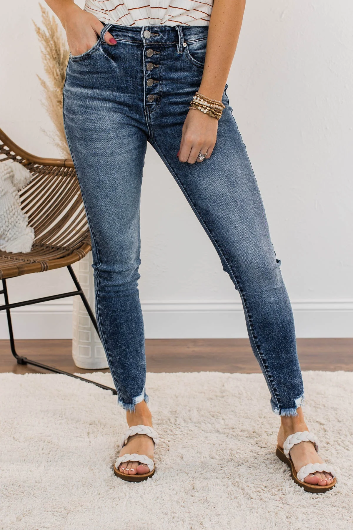 KanCan High-Rise Button Fly Jeans- Zadie Wash - Image 3