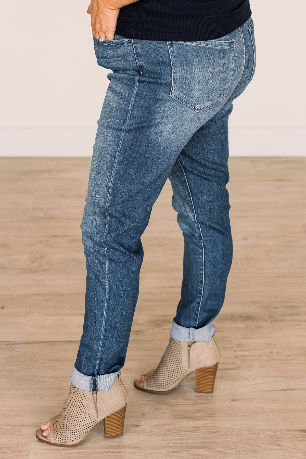 KanCan High-Rise Cigarette Leg Jeans- Kelly Wash - Image 5