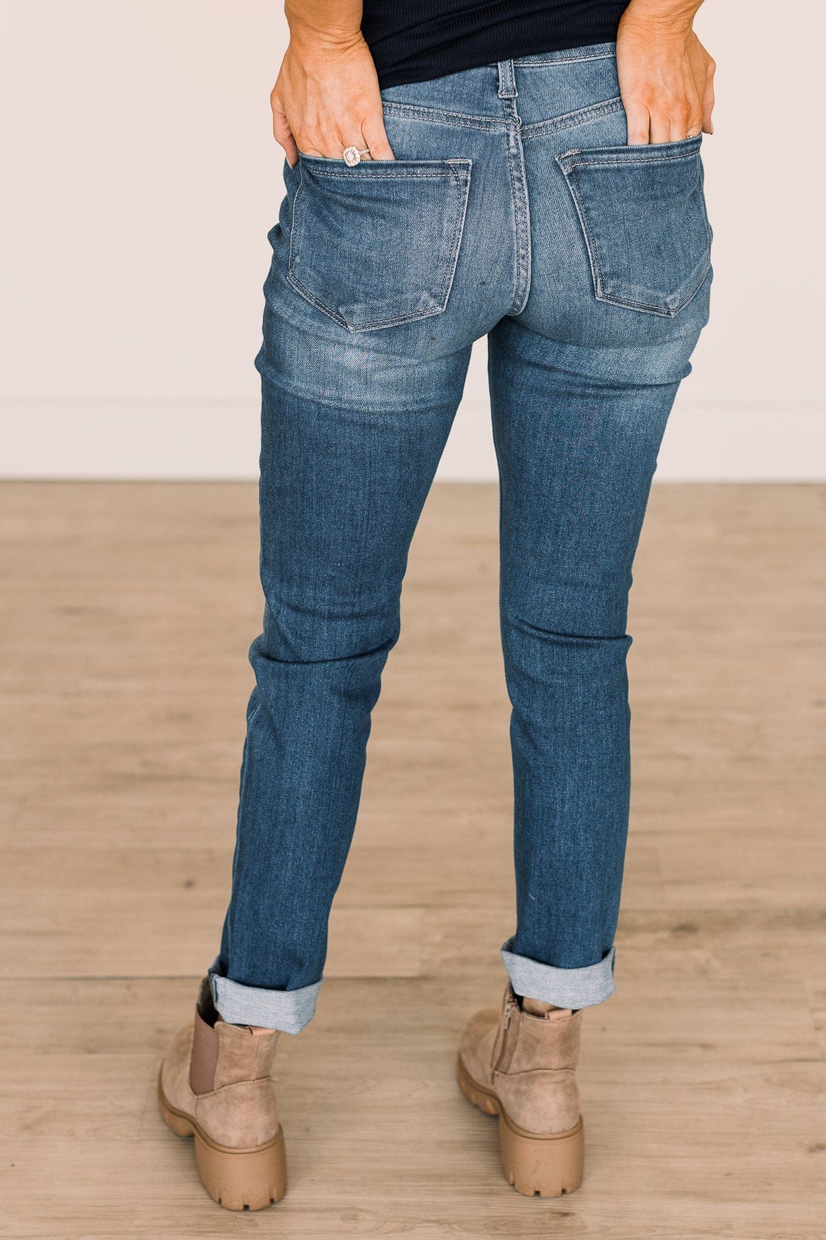KanCan High-Rise Cigarette Leg Jeans- Kelly Wash - Image 6