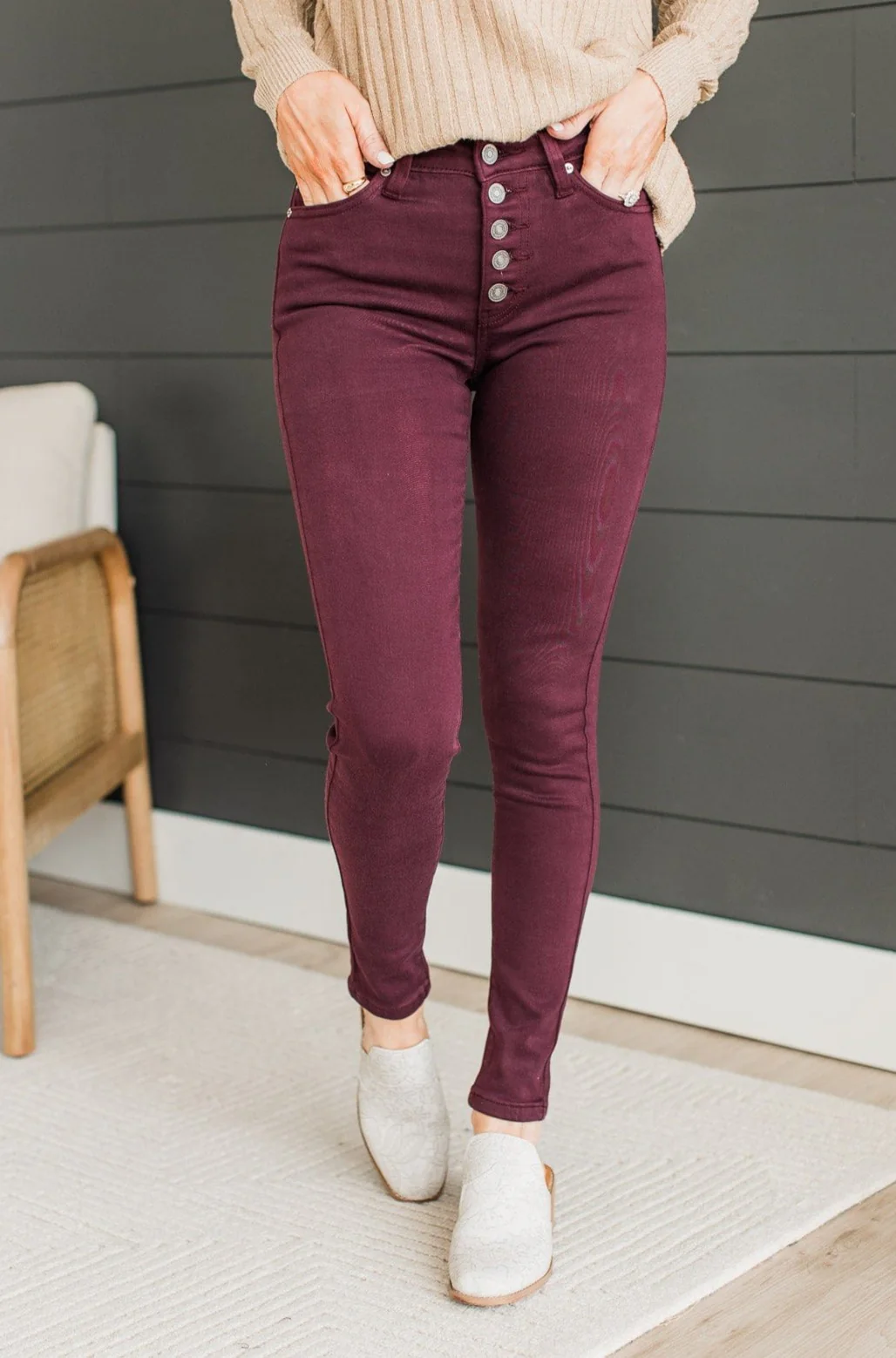 KanCan High Rise Jeans- Plum Lydia Wash - Image 3