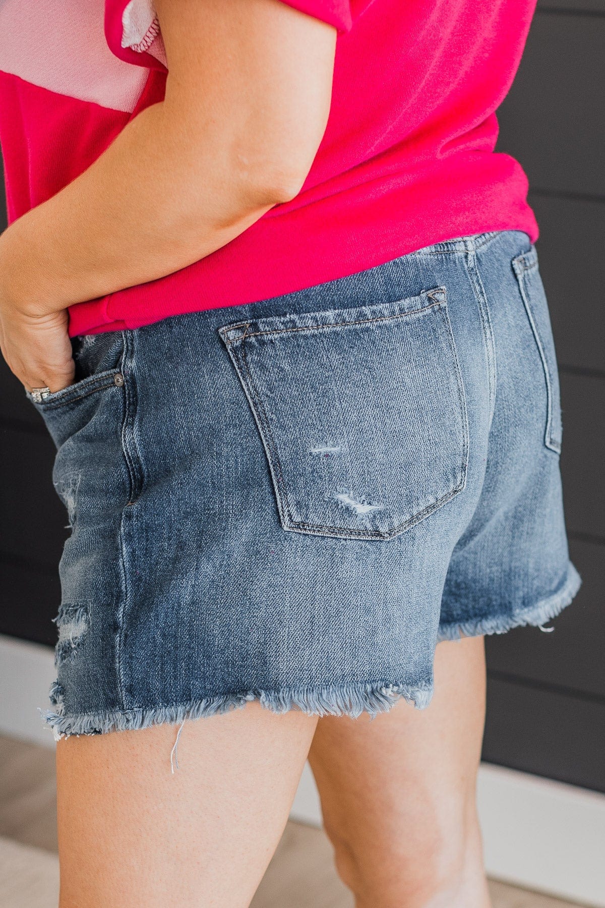 KanCan High-Rise Shorts- Keelie Wash - Image 4
