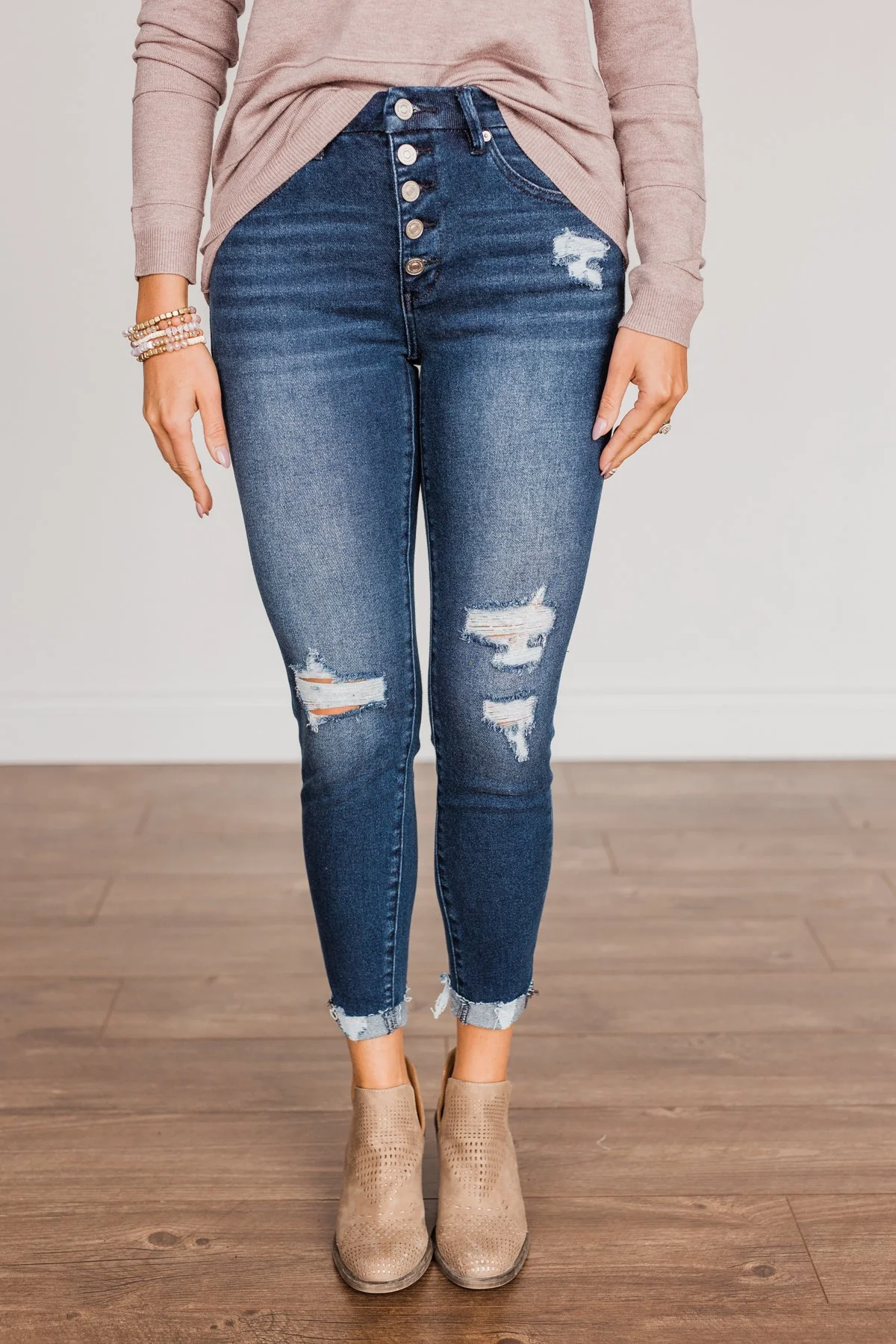KanCan High Rise Skinny Ankle- Tabitha Dark Wash - Image 4
