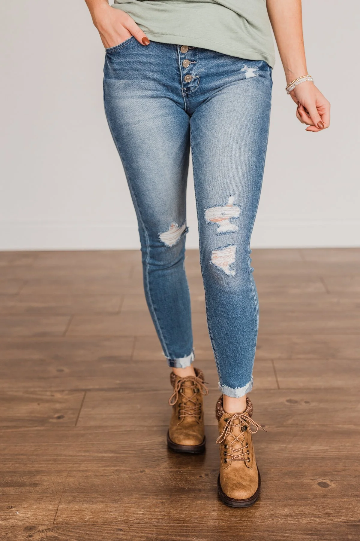 KanCan High Rise Skinny Ankle- Tabitha Wash - Image 3