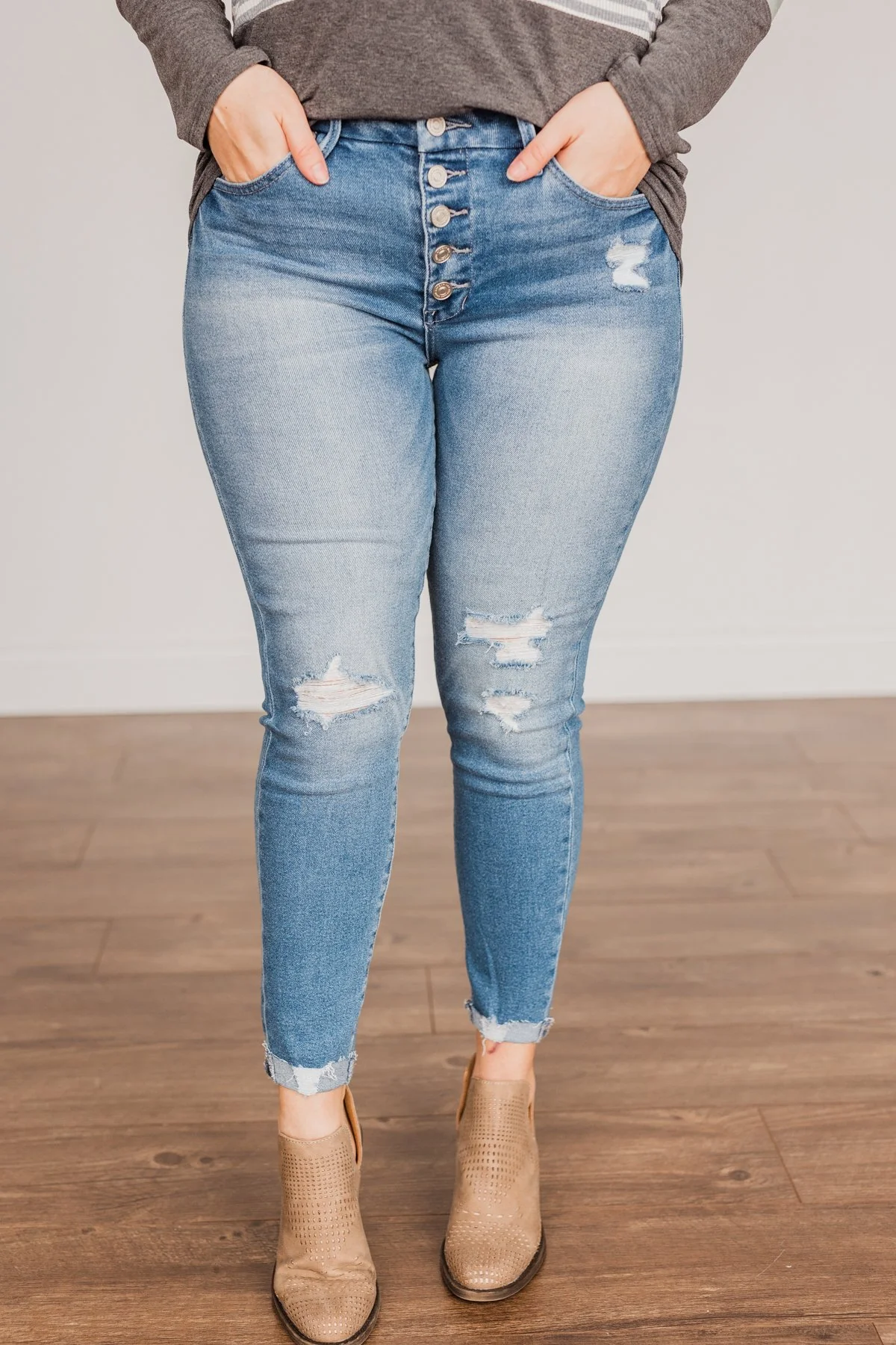 KanCan High Rise Skinny Ankle- Tabitha Wash - Image 4
