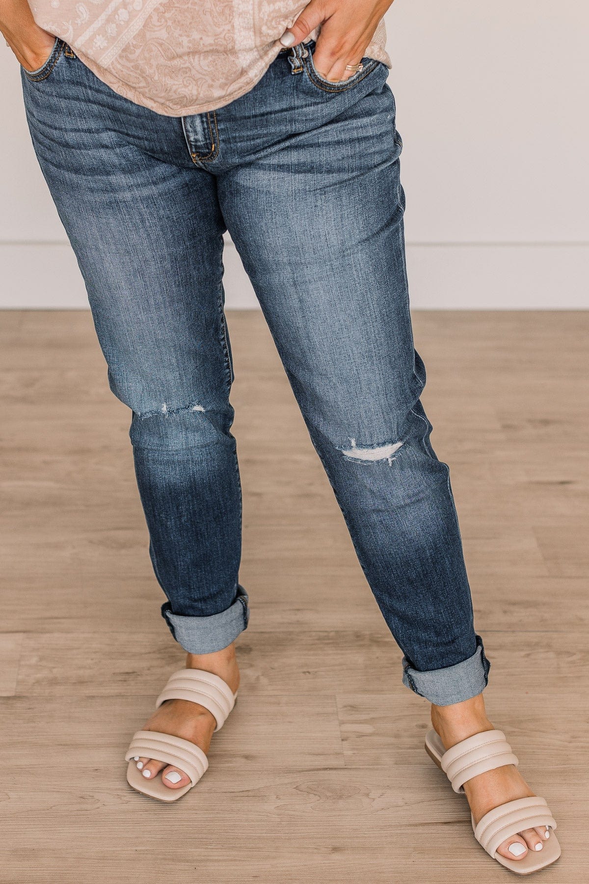 KanCan Low-Rise Distressed Jeans- Lena Wash - Image 2