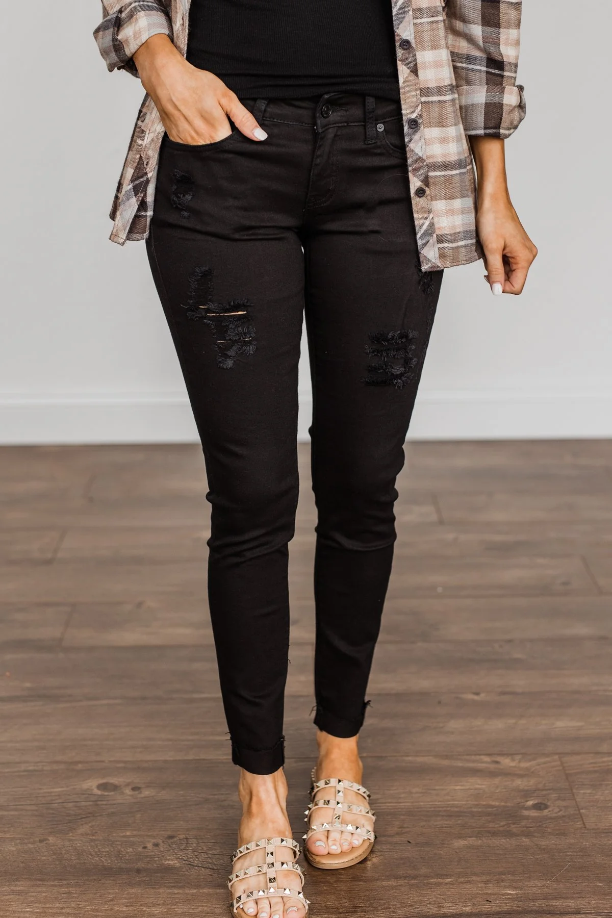 KanCan Low-Rise Distressed Jeans- Madison Wash - Image 12