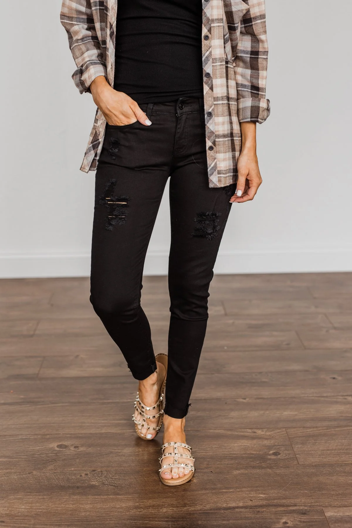 KanCan Low-Rise Distressed Jeans- Madison Wash - Image 13