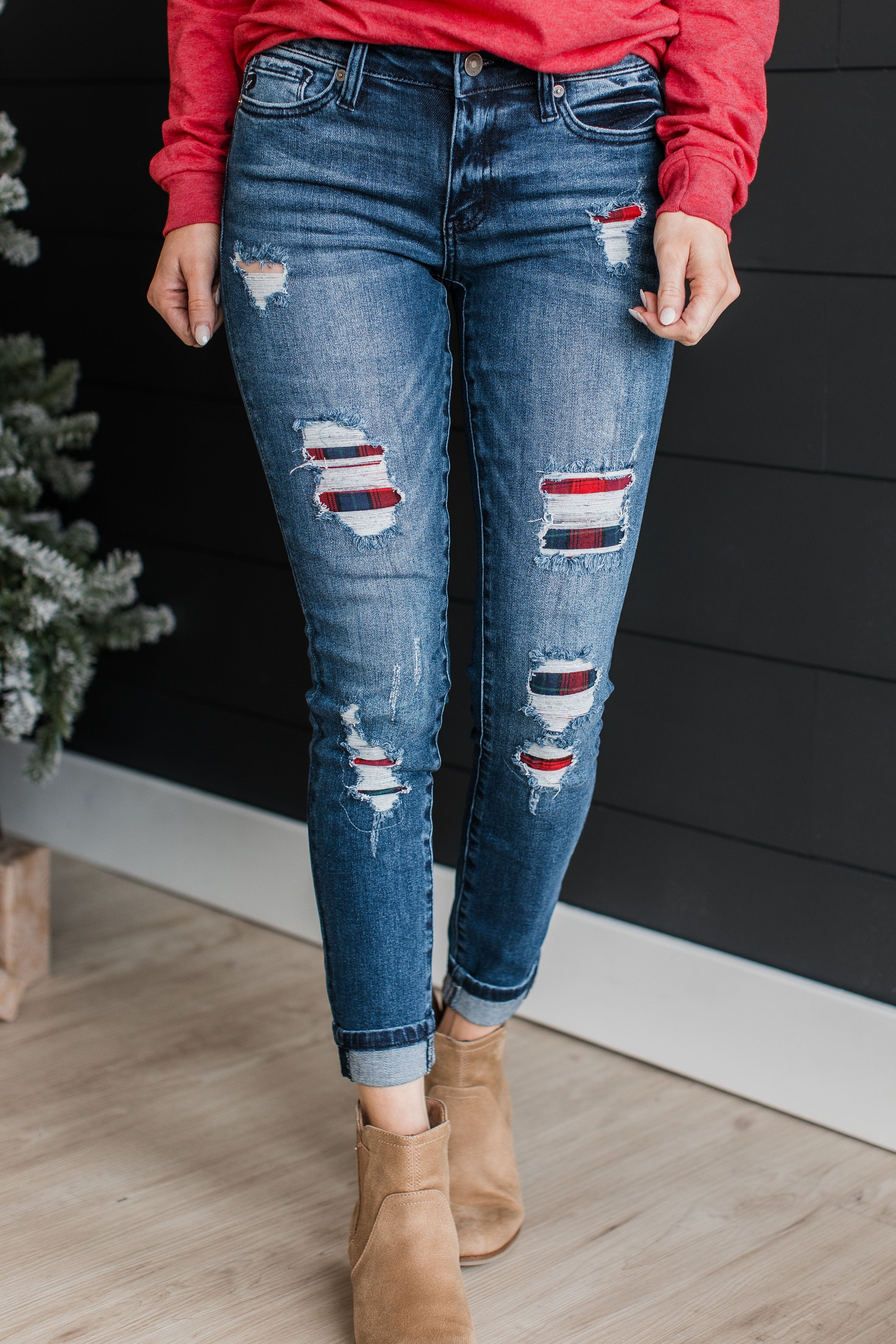 KanCan Mid-Rise Ankle Skinny Jeans- Estelle Wash - Image 3