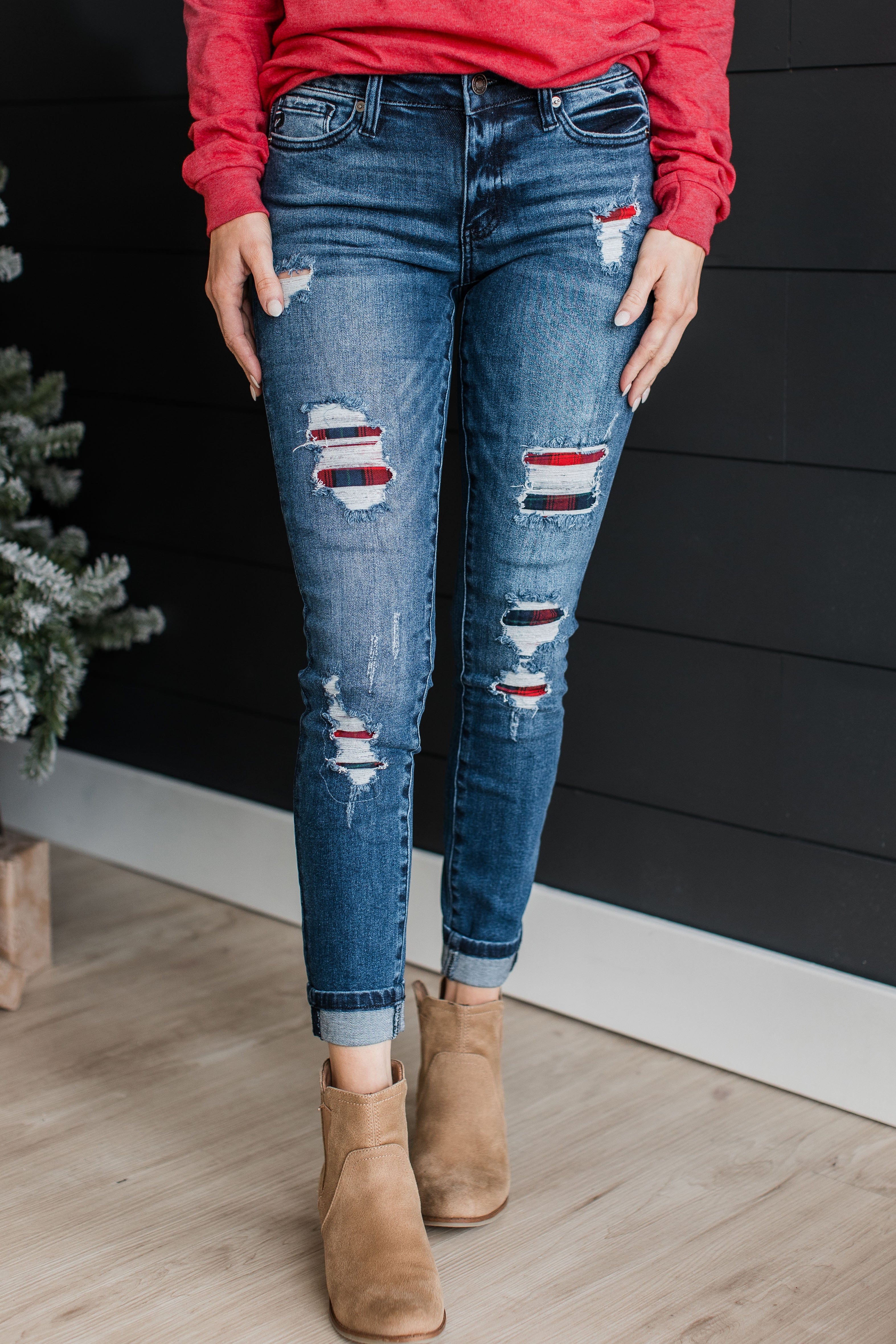 KanCan Mid-Rise Ankle Skinny Jeans- Estelle Wash - Image 5