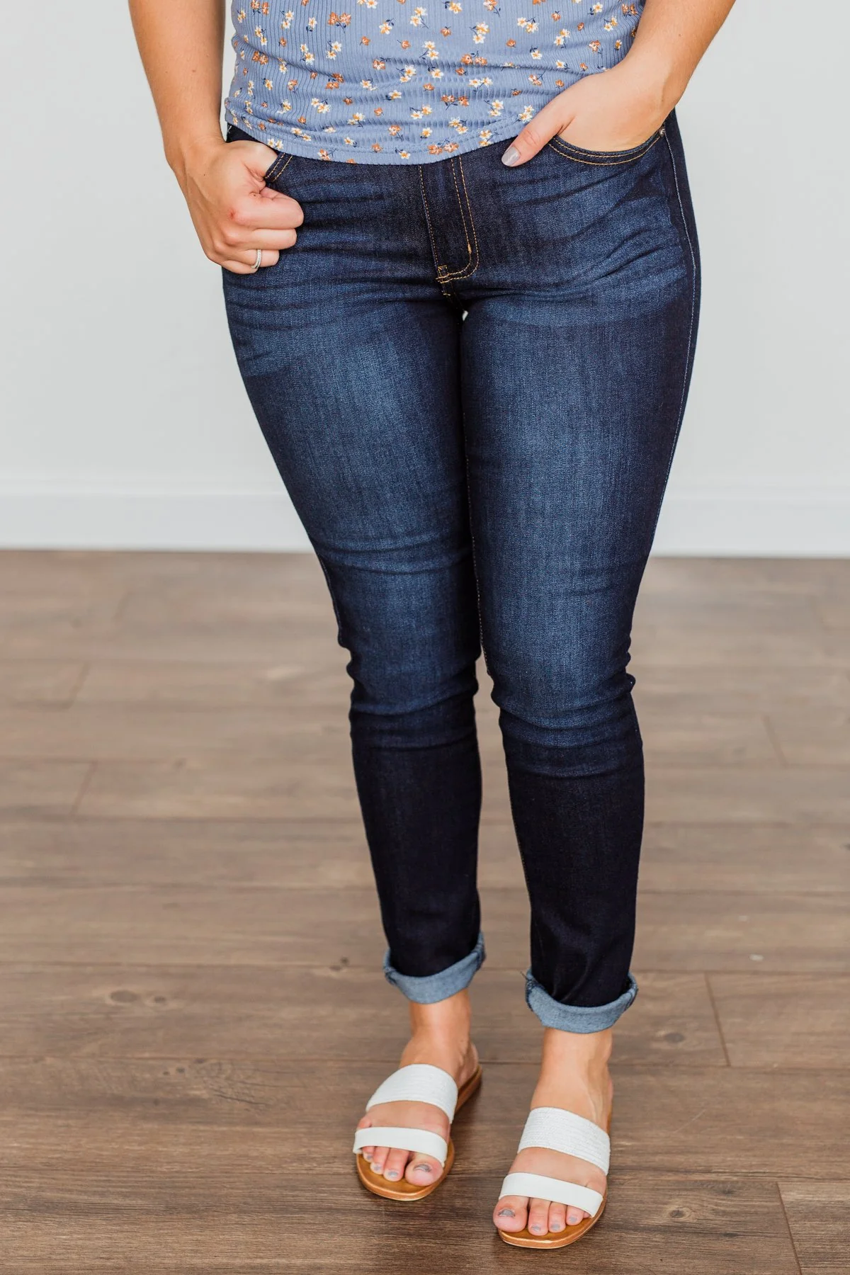 KanCan Mid-Rise Skinny Jeans- Christine Wash - Image 4