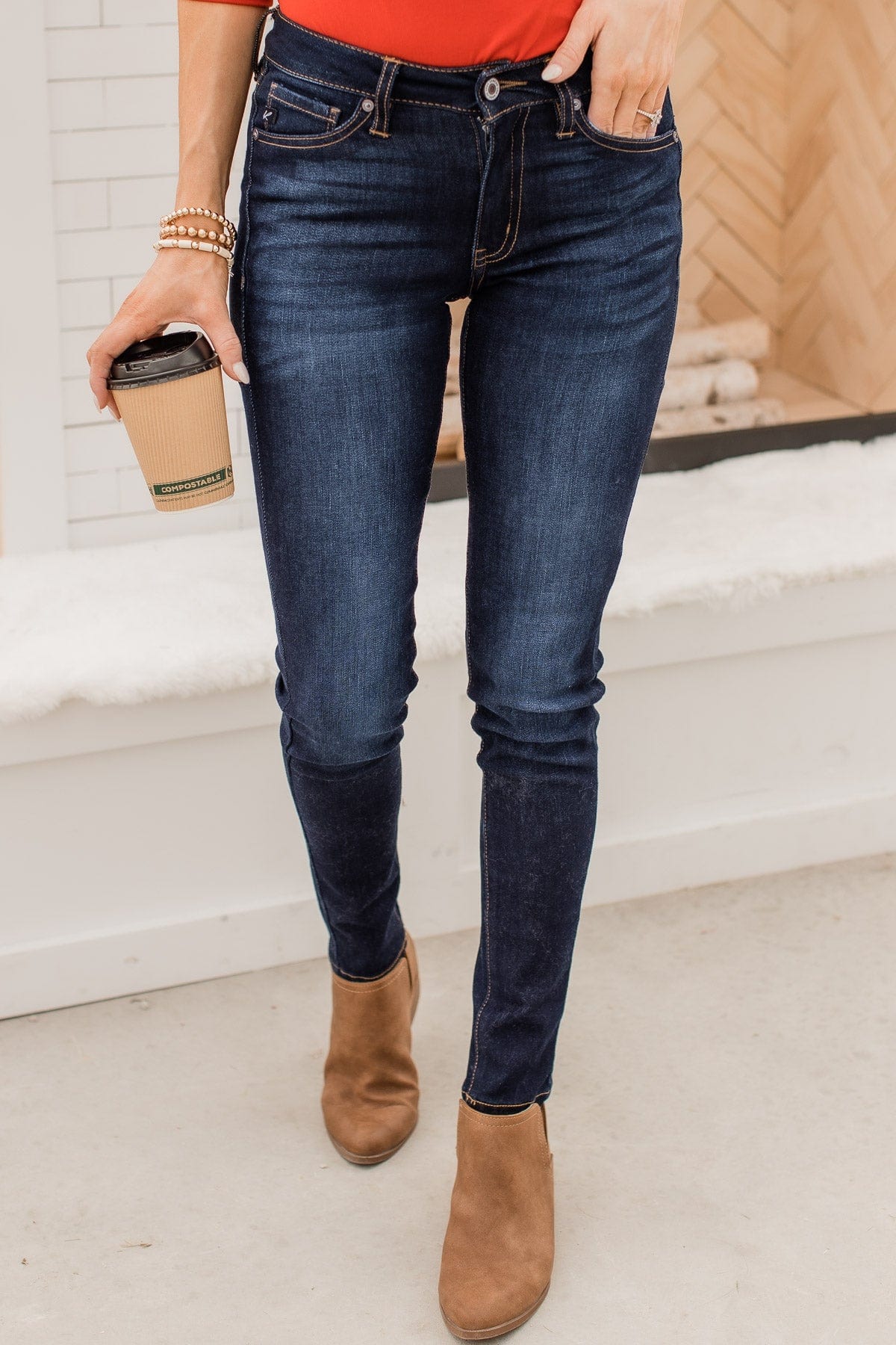 KanCan Mid-Rise Skinny Jeans- Christine Wash - Image 5