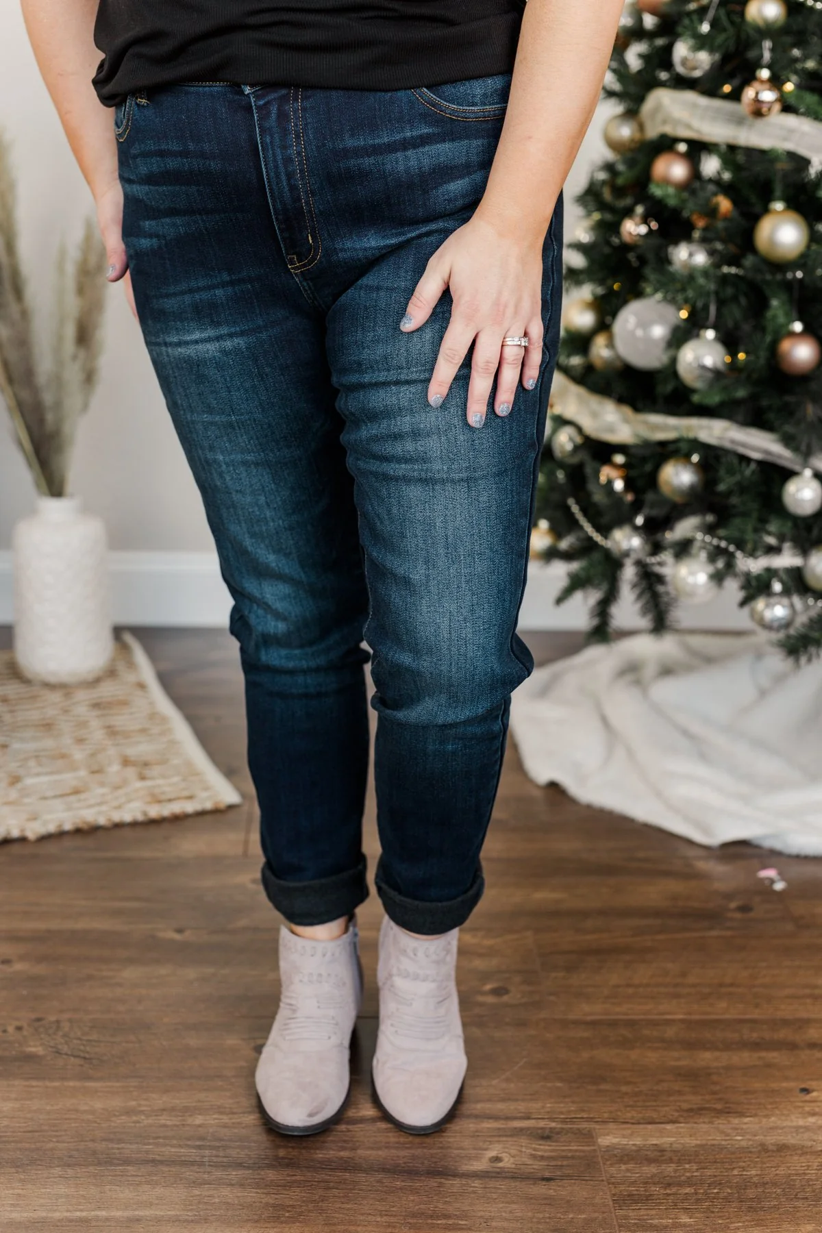 KanCan Fleece Lined Skinny Jeans- Andie Wash - Image 13