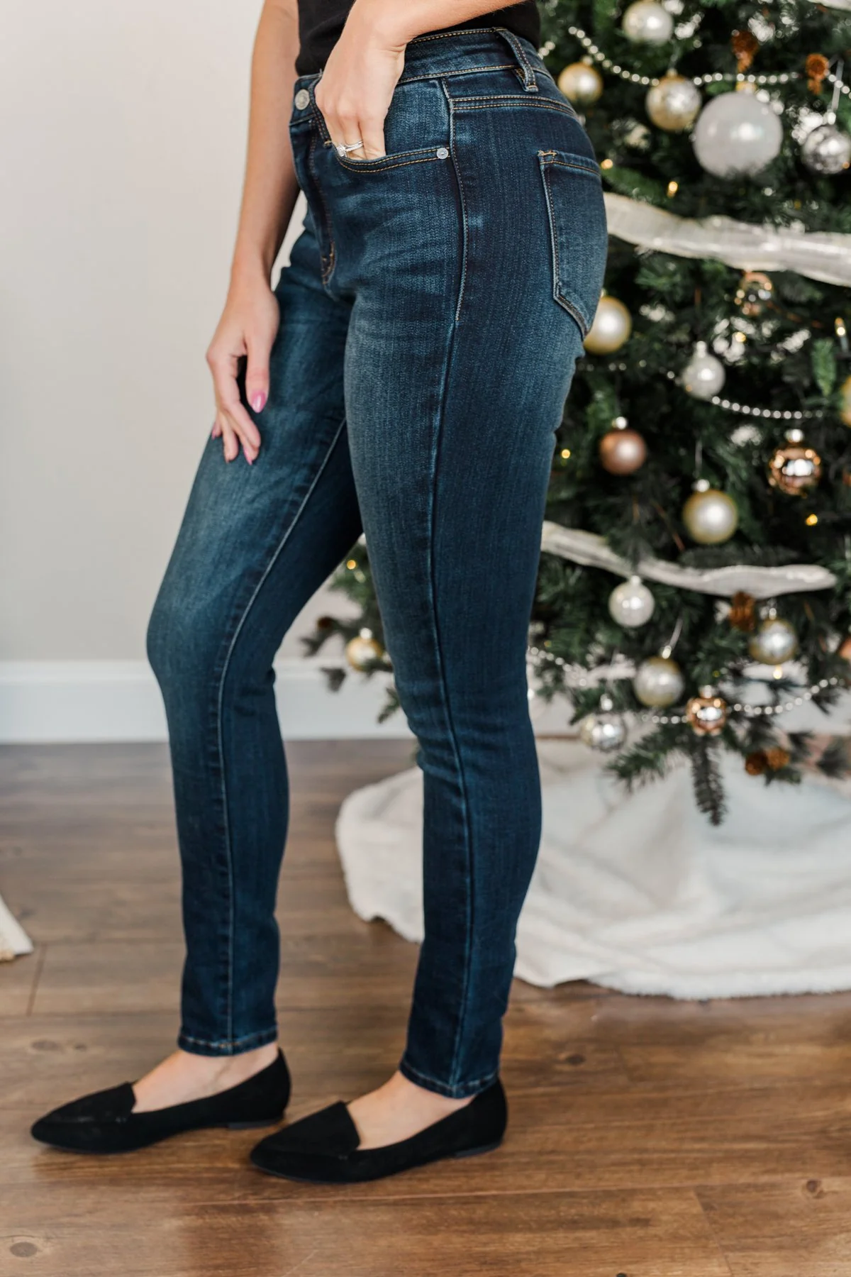 KanCan Fleece Lined Skinny Jeans- Andie Wash - Image 14