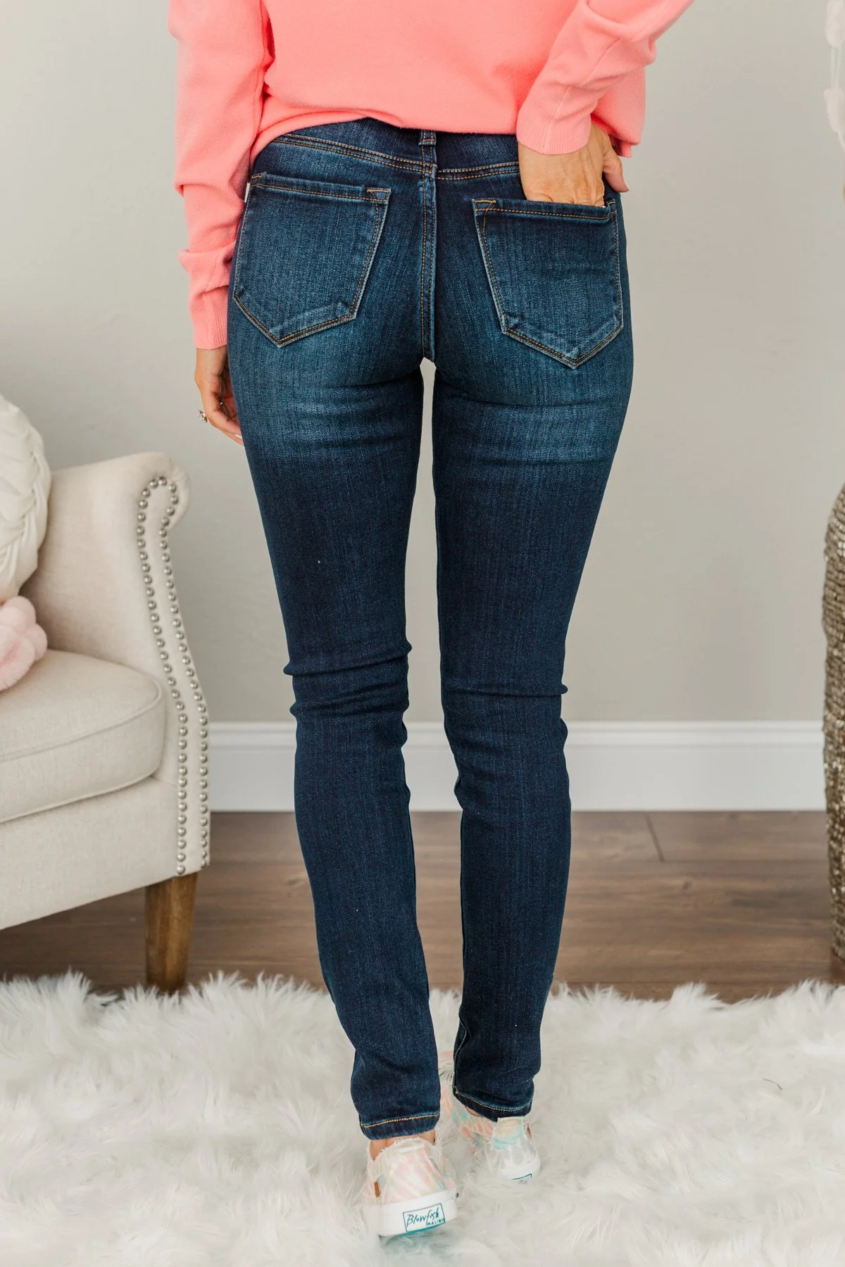 KanCan Fleece Lined Skinny Jeans- Andie Wash - Image 7