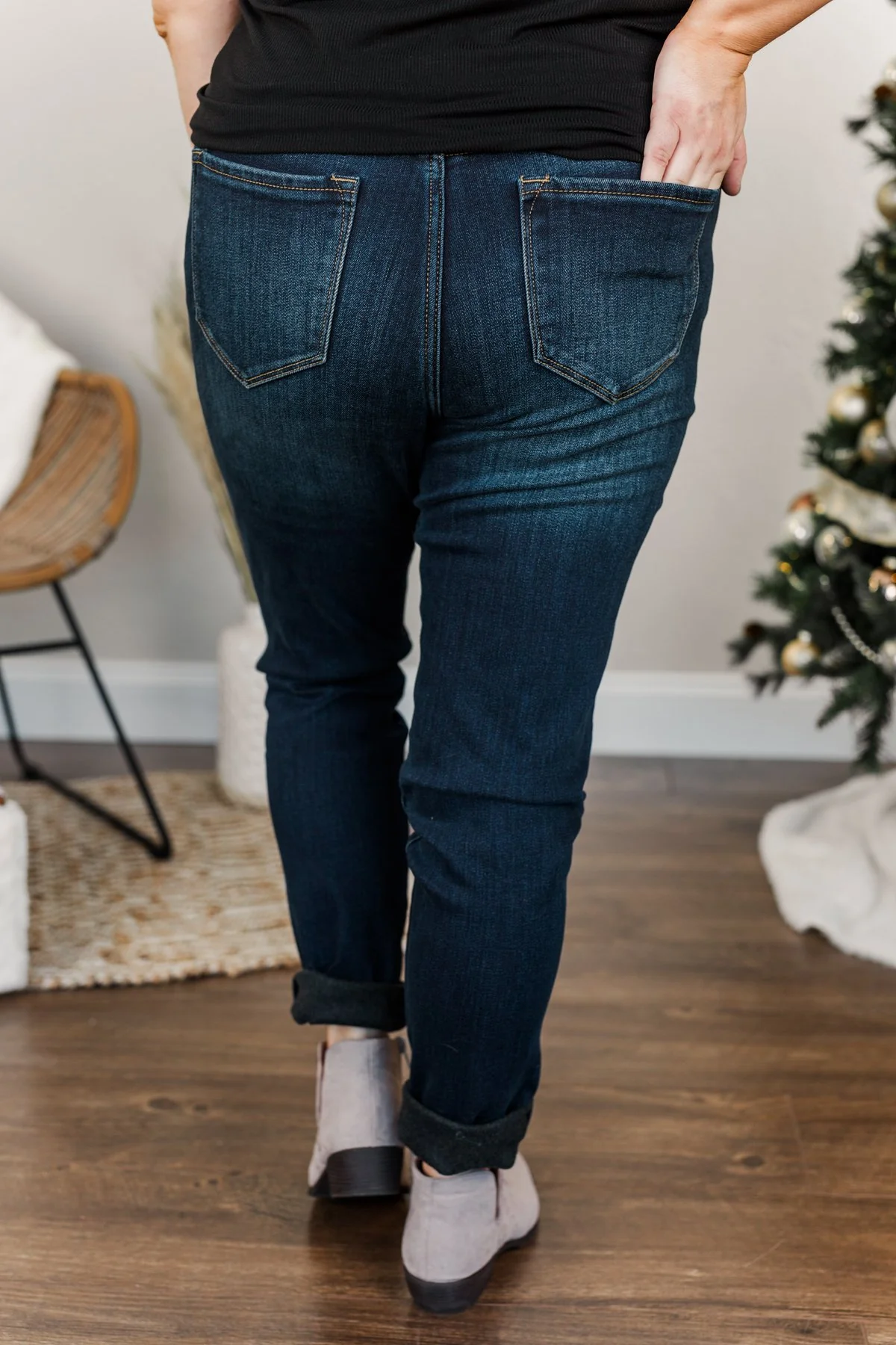 KanCan Fleece Lined Skinny Jeans- Andie Wash - Image 9