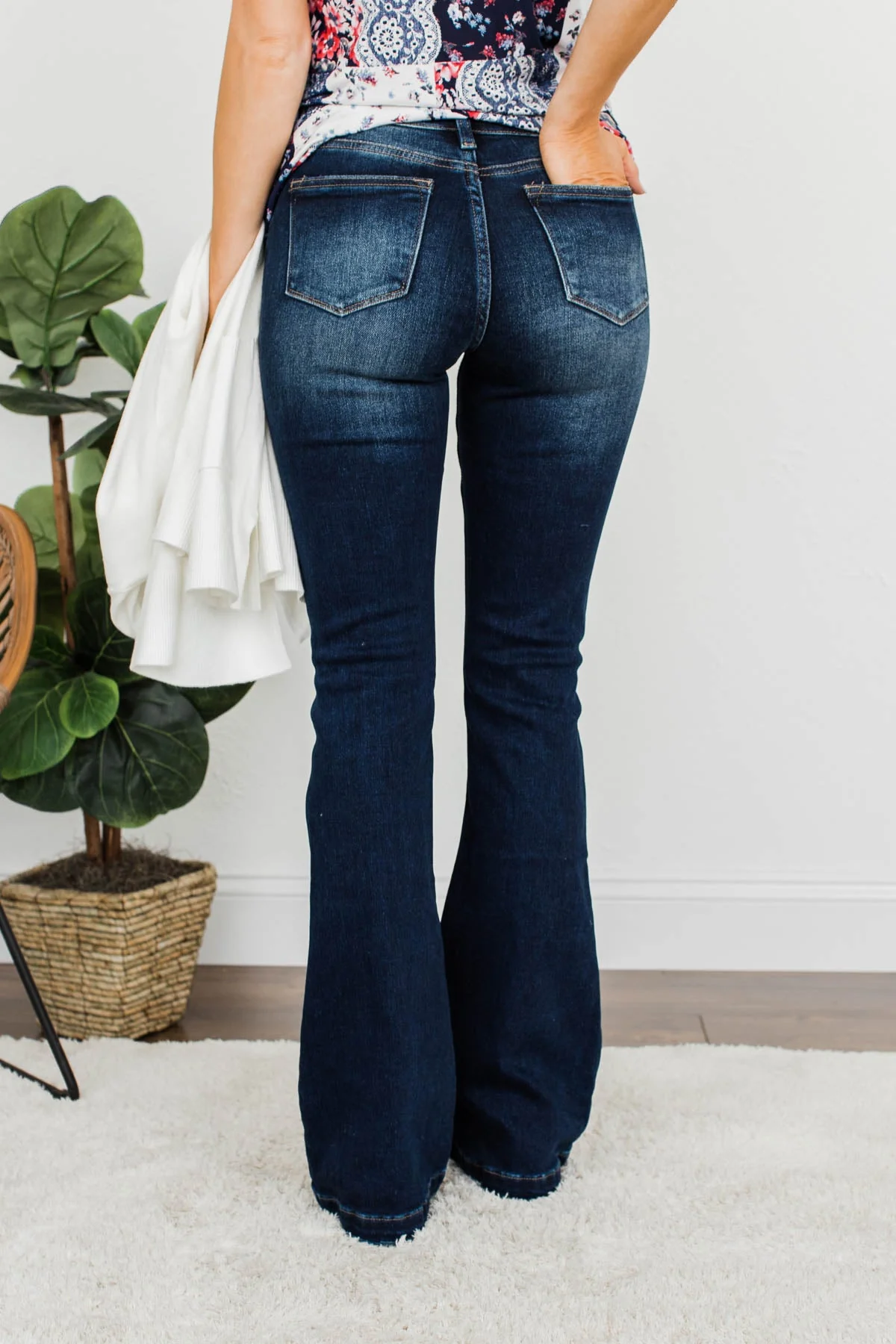 KanCan Petite Distressed Flare Jeans- Lenore Wash - Image 10