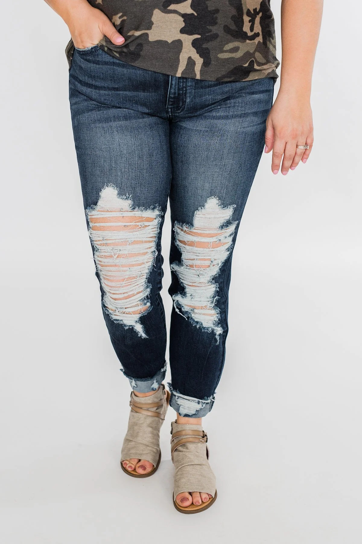 KanCan Raw Hem Skinny Jeans- Clara Wash - Image 2