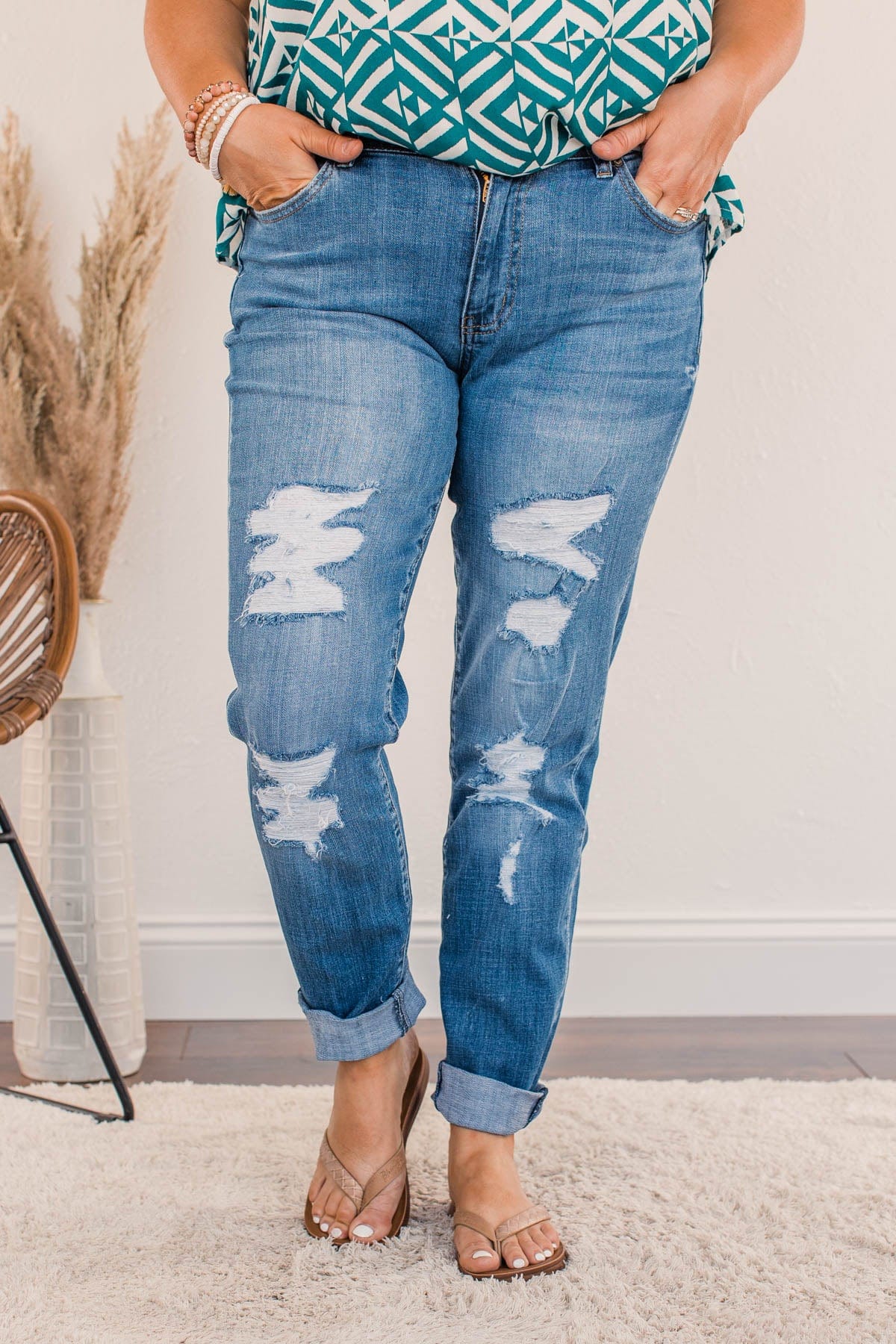 KanCan Raw Hem Skinny Jeans- Juliette Wash - Image 4