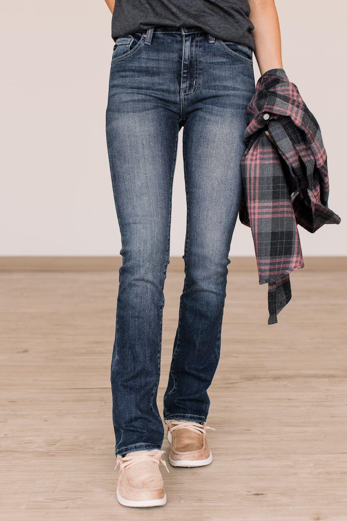 KanCan Skinny Bootcut Jeans- Lauren Wash - Image 2