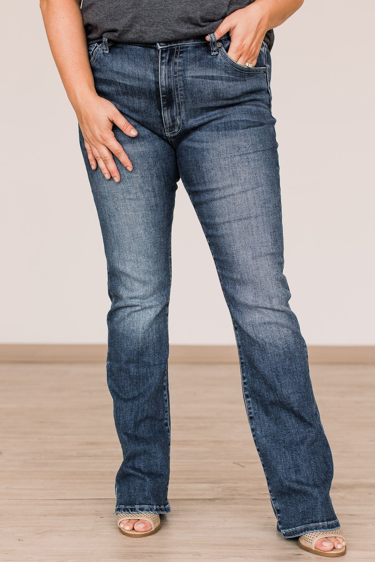 KanCan Skinny Bootcut Jeans- Lauren Wash - Image 3