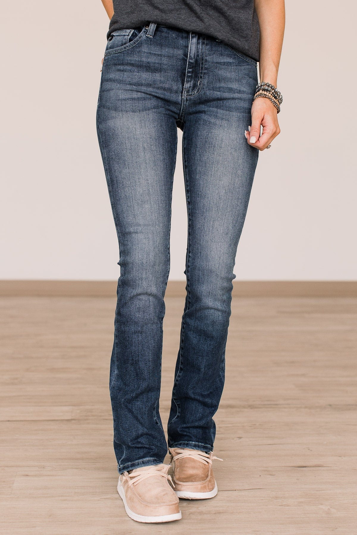 KanCan Skinny Bootcut Jeans- Lauren Wash - Image 4