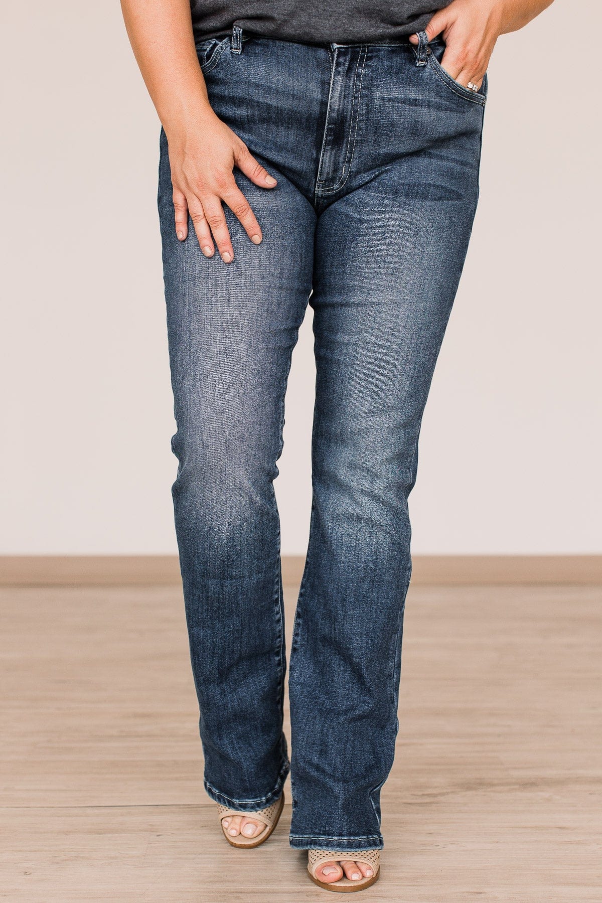 KanCan Skinny Bootcut Jeans- Lauren Wash - Image 5