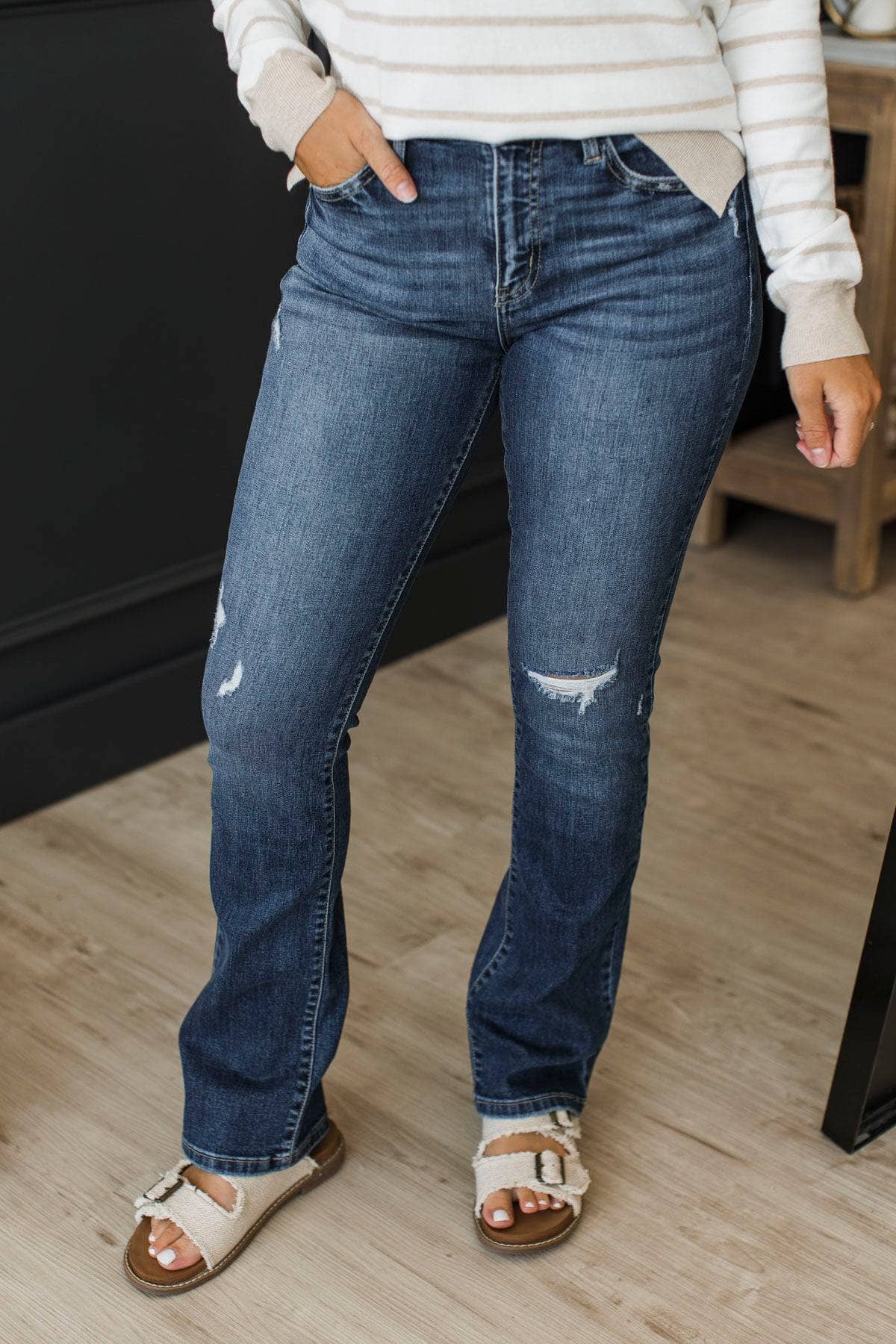 KanCan Skinny Bootcut Jeans- Ronnie Wash - Image 2