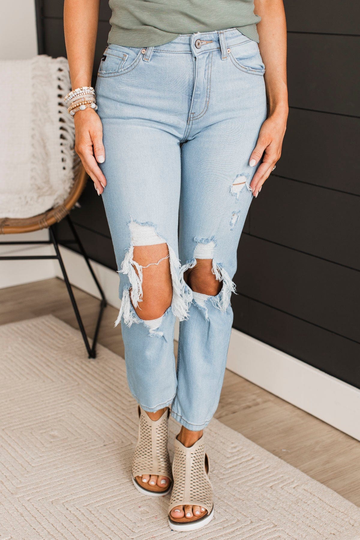 KanCan Slim Straight Jeans- Odette Wash - Image 3