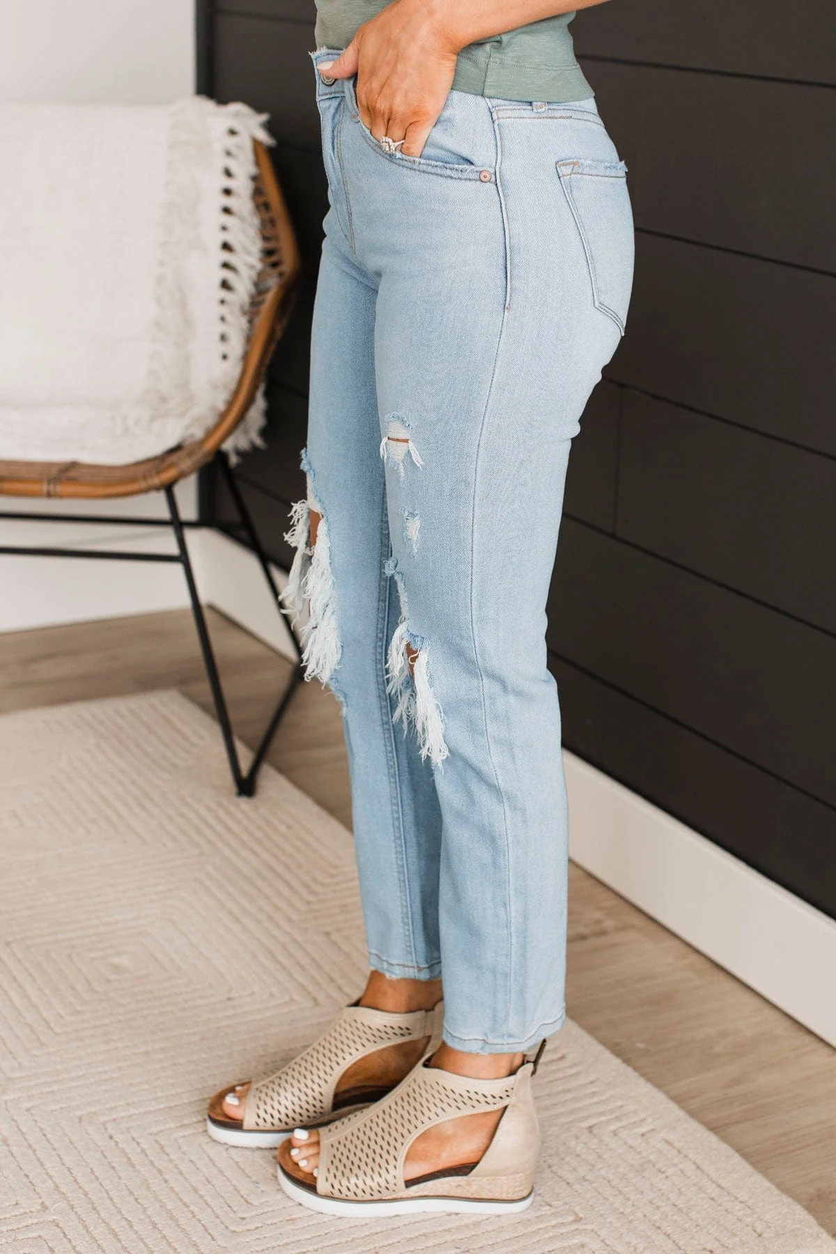 KanCan Slim Straight Jeans- Odette Wash - Image 5