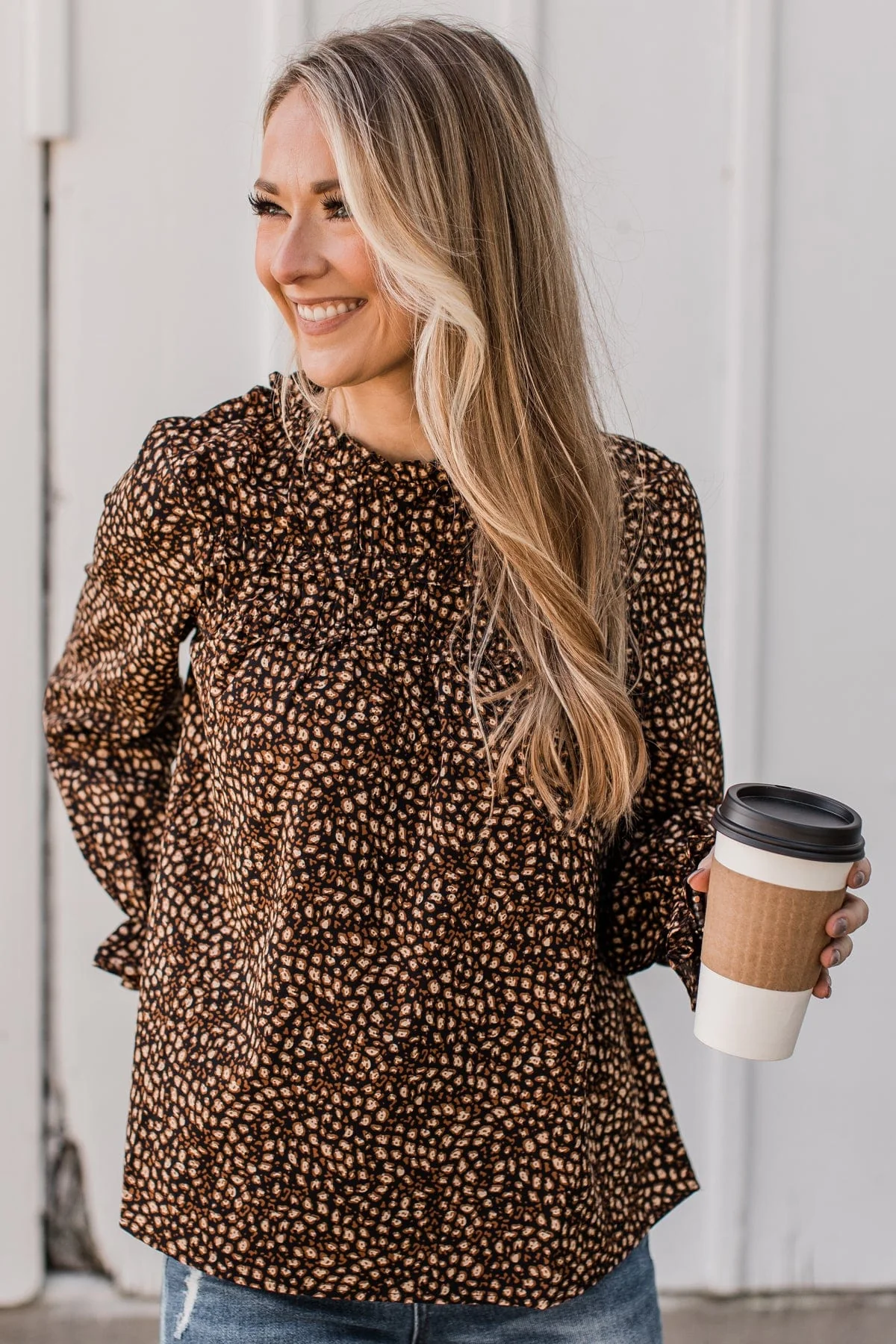 Lean On You Floral Blouse- Black - Image 4